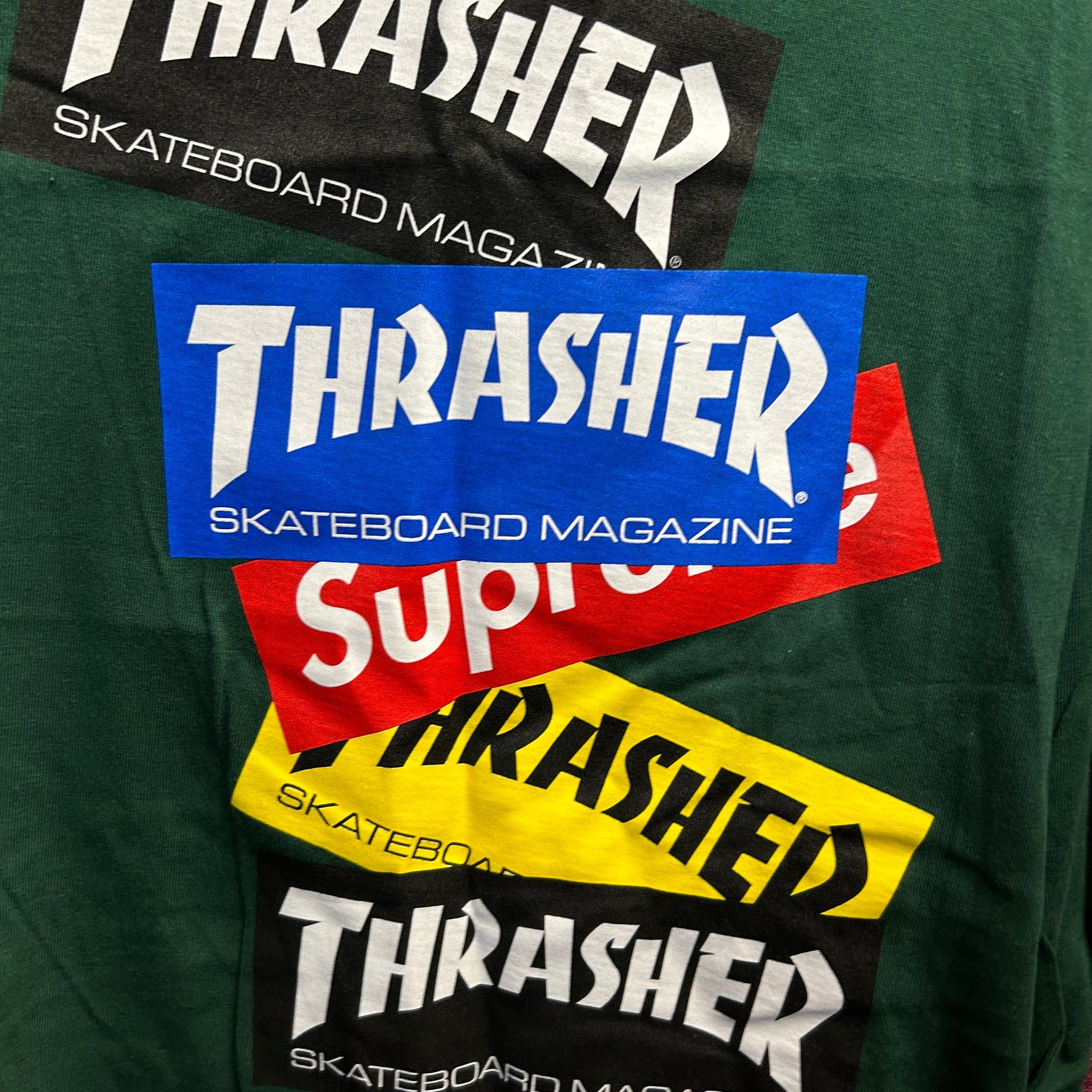 Supreme Brand New Supreme x Thrasher Multi Logo LS Tee Sz XL | Grailed