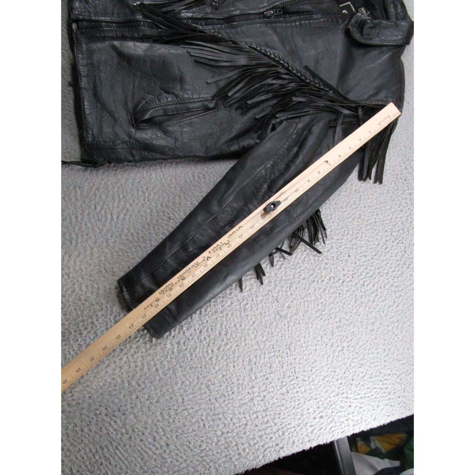Vintage VINTAGE Shaf Leather Collections JACKET Motorcycle Black Women's XL Fringe Zip Up Read Size XL / US 12-14 / IT 48-50 - 7 Thumbnail