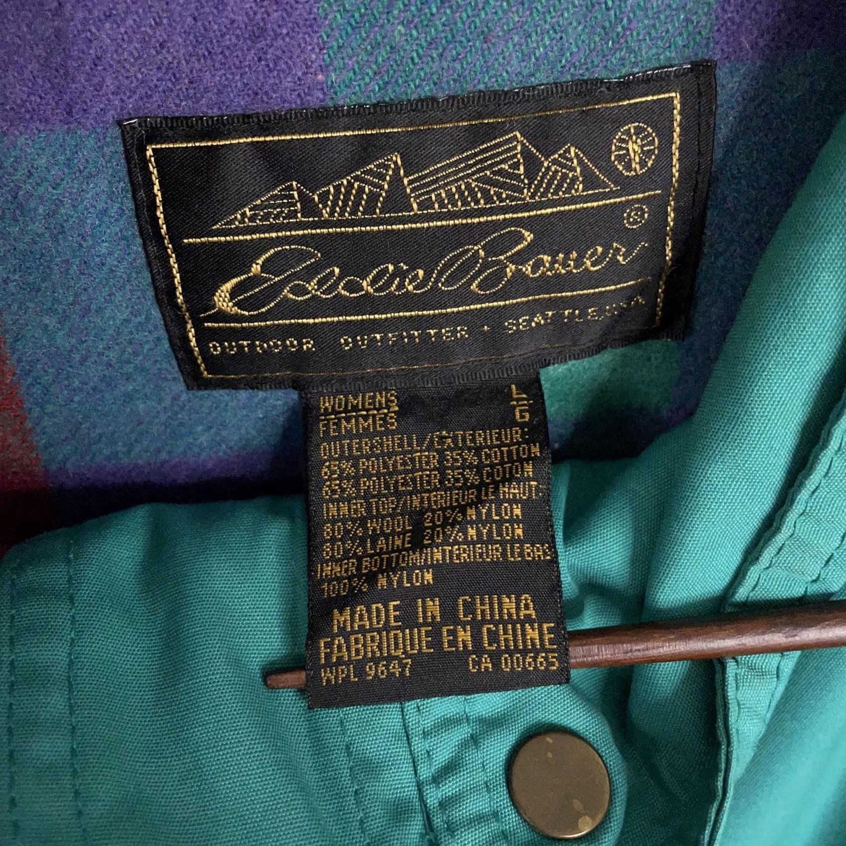 Eddie Bauer VINTAGE Eddie Bauer Jacket Womens Large Teal Wool Lined Field Coat Pockets 90s Size L / US 10 / IT 46 - 6 Thumbnail