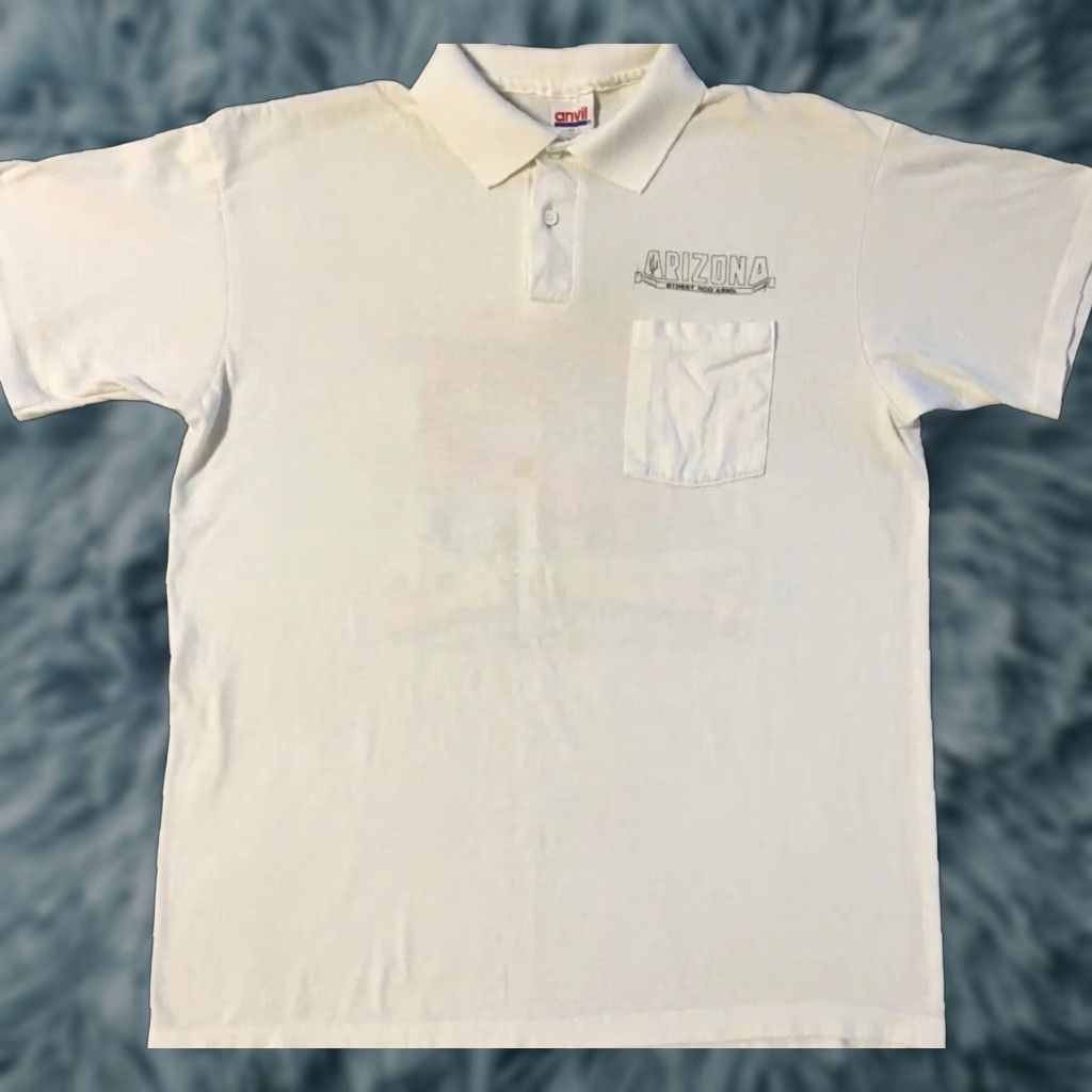 Vintage Vtg 80s Arizona Hot Rod Assoc. Faded Polo Shirt M USA Race Car Grunge Biker 90s Size US M / EU 48-50 / 2 - 1 Thumbnail