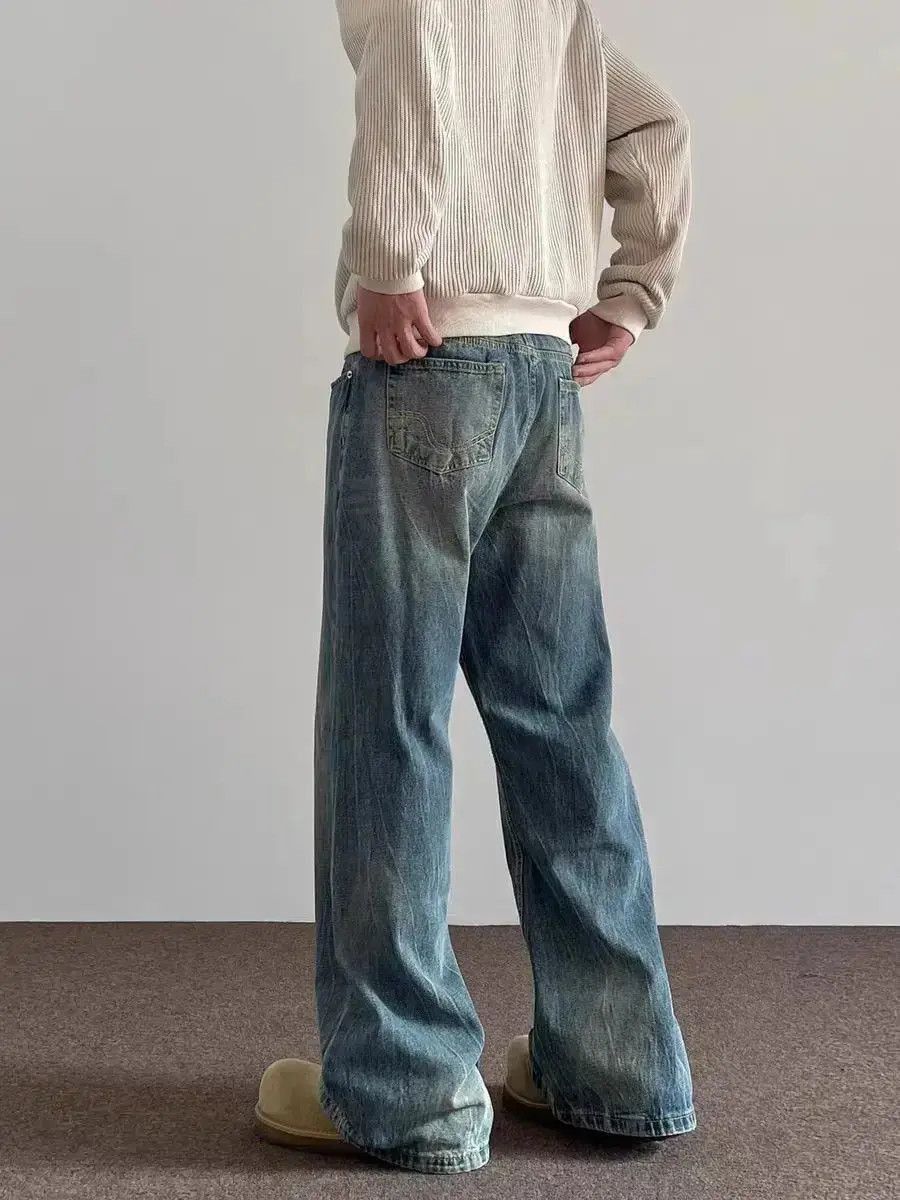 Japanese Brand High street Y2K washed and distressed baggy jeans Size US 32 / EU 48 - 5 Thumbnail