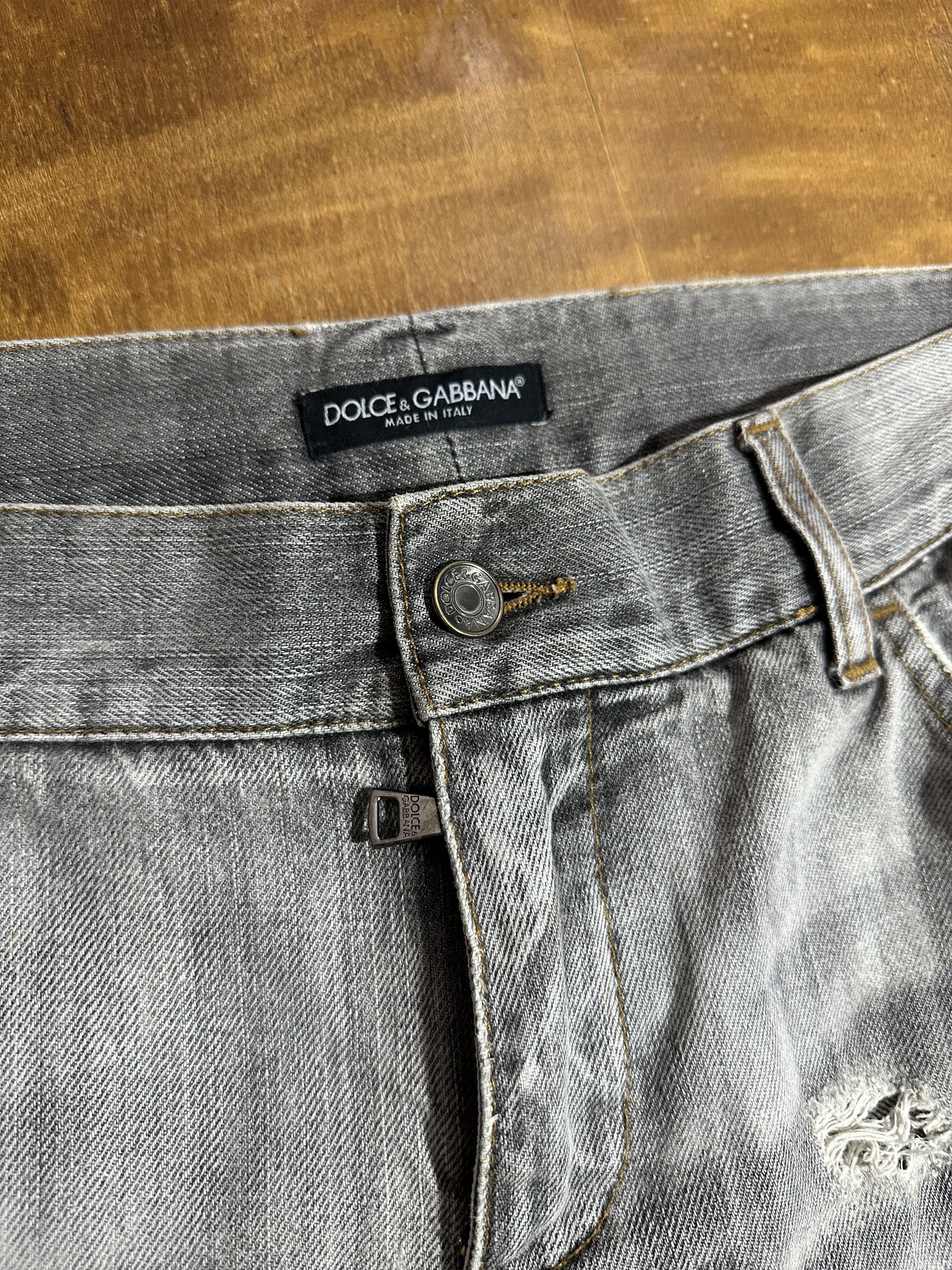 Dolce & Gabbana Dolce & Gabbana D&G Men’s Grey Distressed Ripped Jeans Size US 34 / EU 50 - 6 Thumbnail