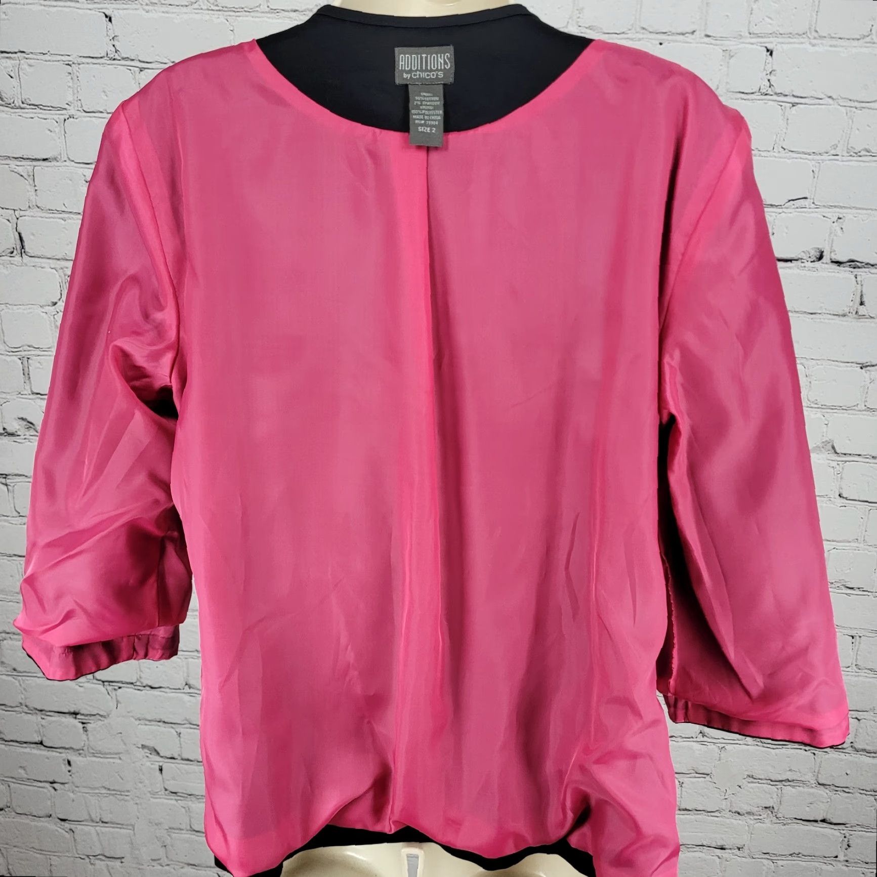 Vintage ADDITIONS By Chico's Black Beaded Embellished 3/4 Sleeve Jacket Size 2 US 12 Size XS / US 0-2 / IT 36-38 - 5 Thumbnail