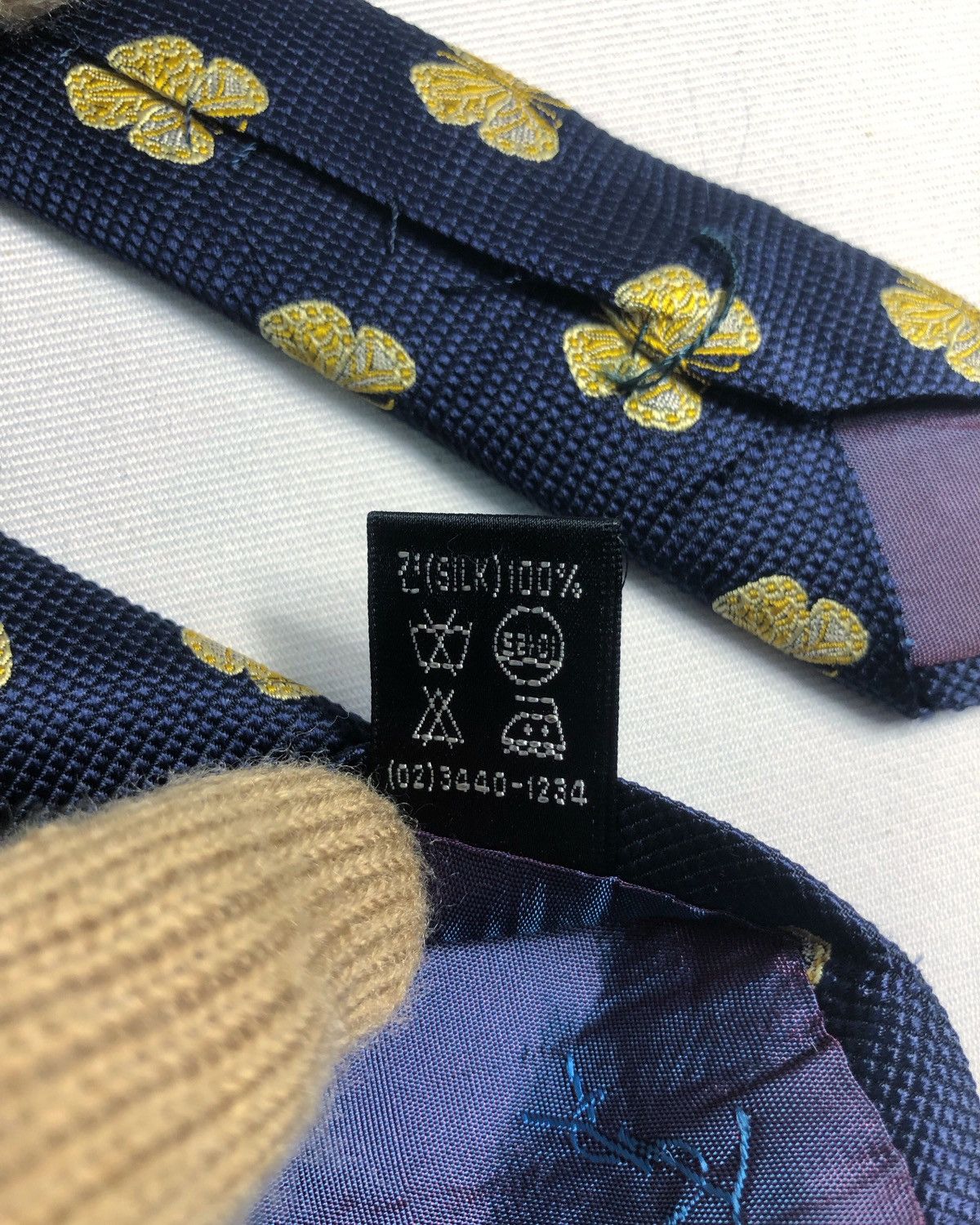 Yves Saint Laurent Vintage Yves Saint Laurent YSL Silk Tie Butterfly Motive Size ONE SIZE - 9 Thumbnail