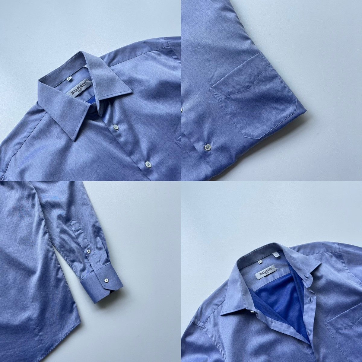 Balmain Balmain Paris Pocket Cotton Button Ups Classic Shirt Blue Size US M / EU 48-50 / 2 - 5 Thumbnail