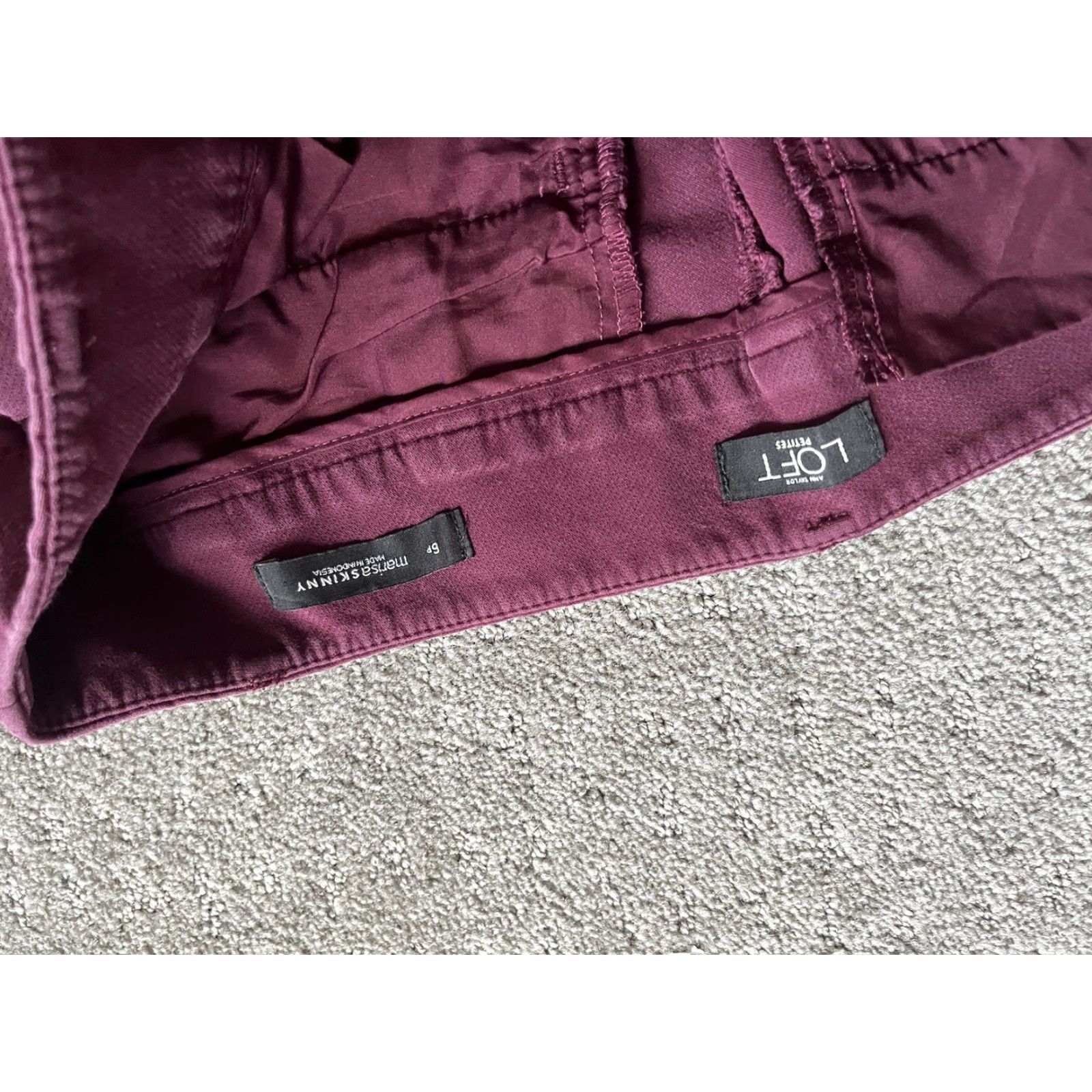Ann Taylor Ann Taylor Loft Womens Marisa Skinny Ankle Pants 6P Maroon Size 28" / US 6 / IT 42 - 5 Thumbnail