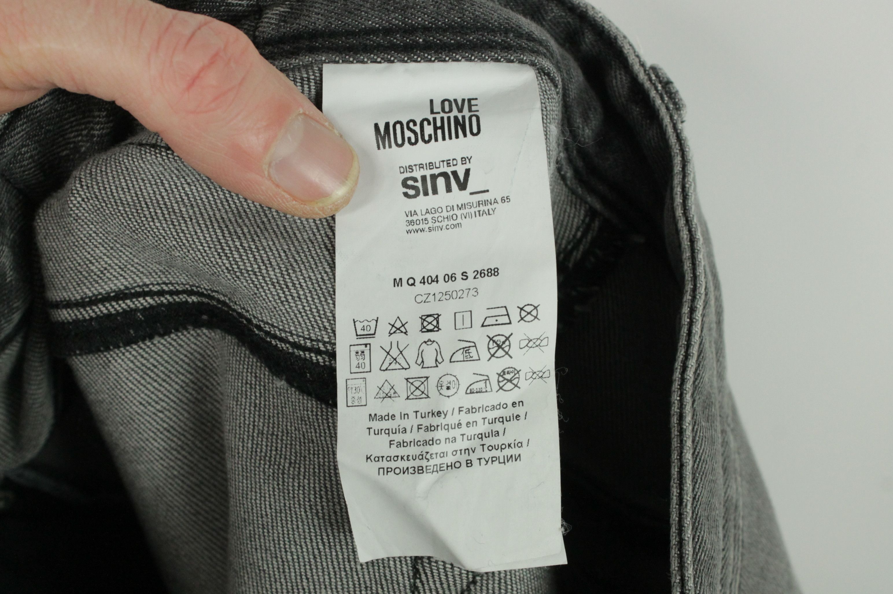 Moschino Love Moschino Pattern Gray Denim Slim Skinny Jeans Size US 32 / EU 48 - 11 Thumbnail