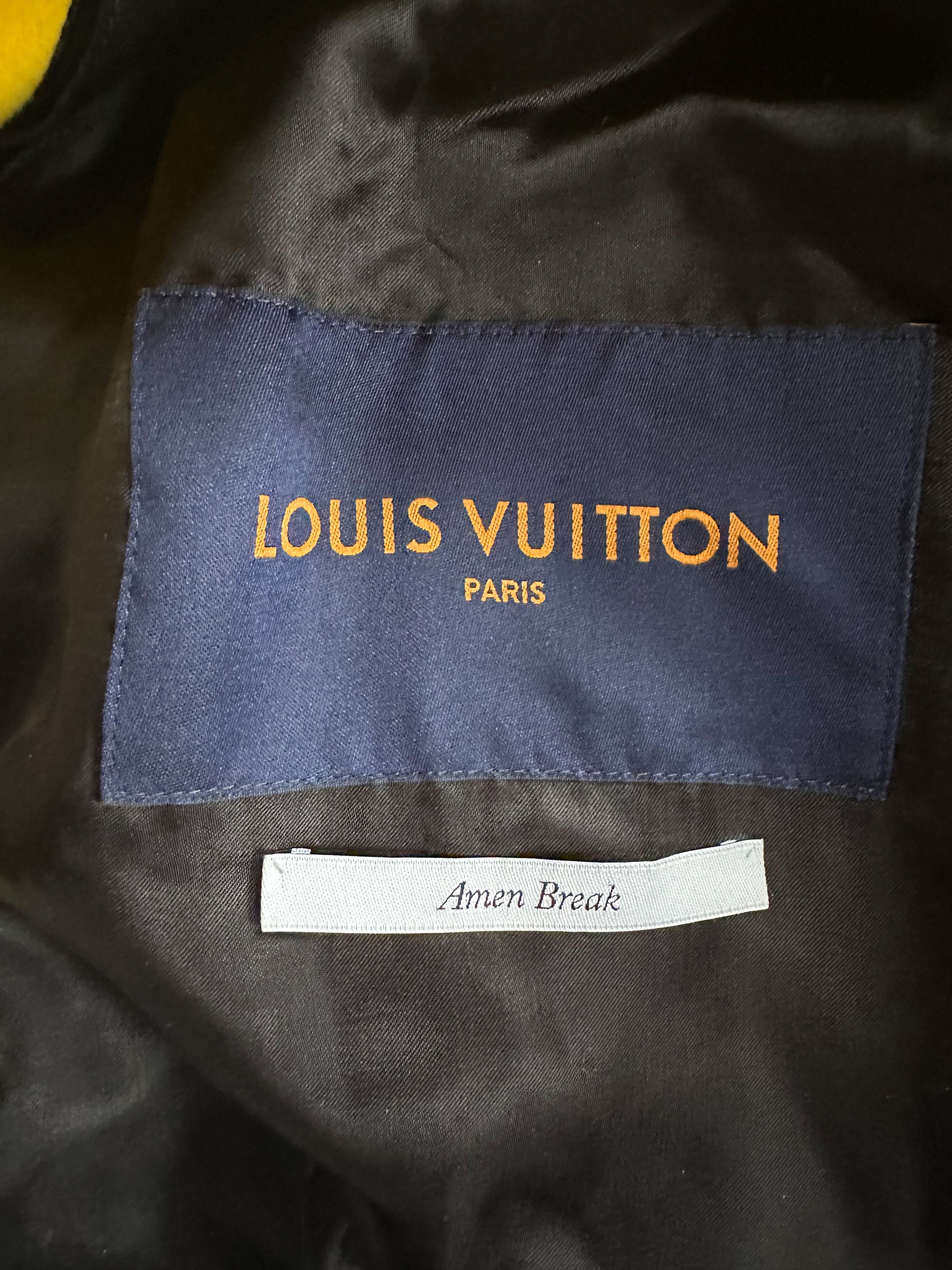 Louis Vuitton Louis Vuitton Black & Yellow Varsity Jacket Size US XL / EU 56 / 4 - 4 Thumbnail