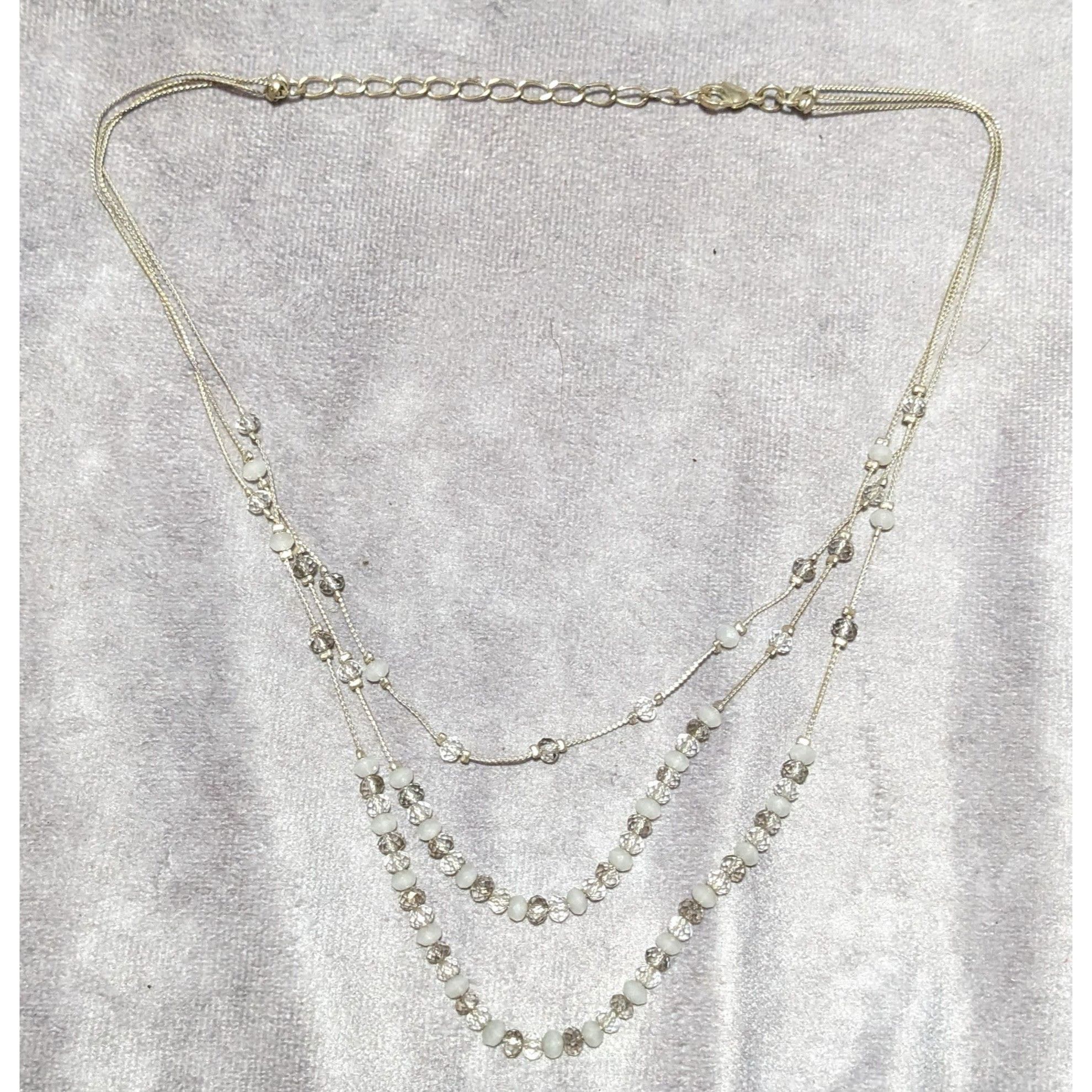 Other Multilayer Clear And White Glass Beaded Necklace Size ONE SIZE - 7 Thumbnail