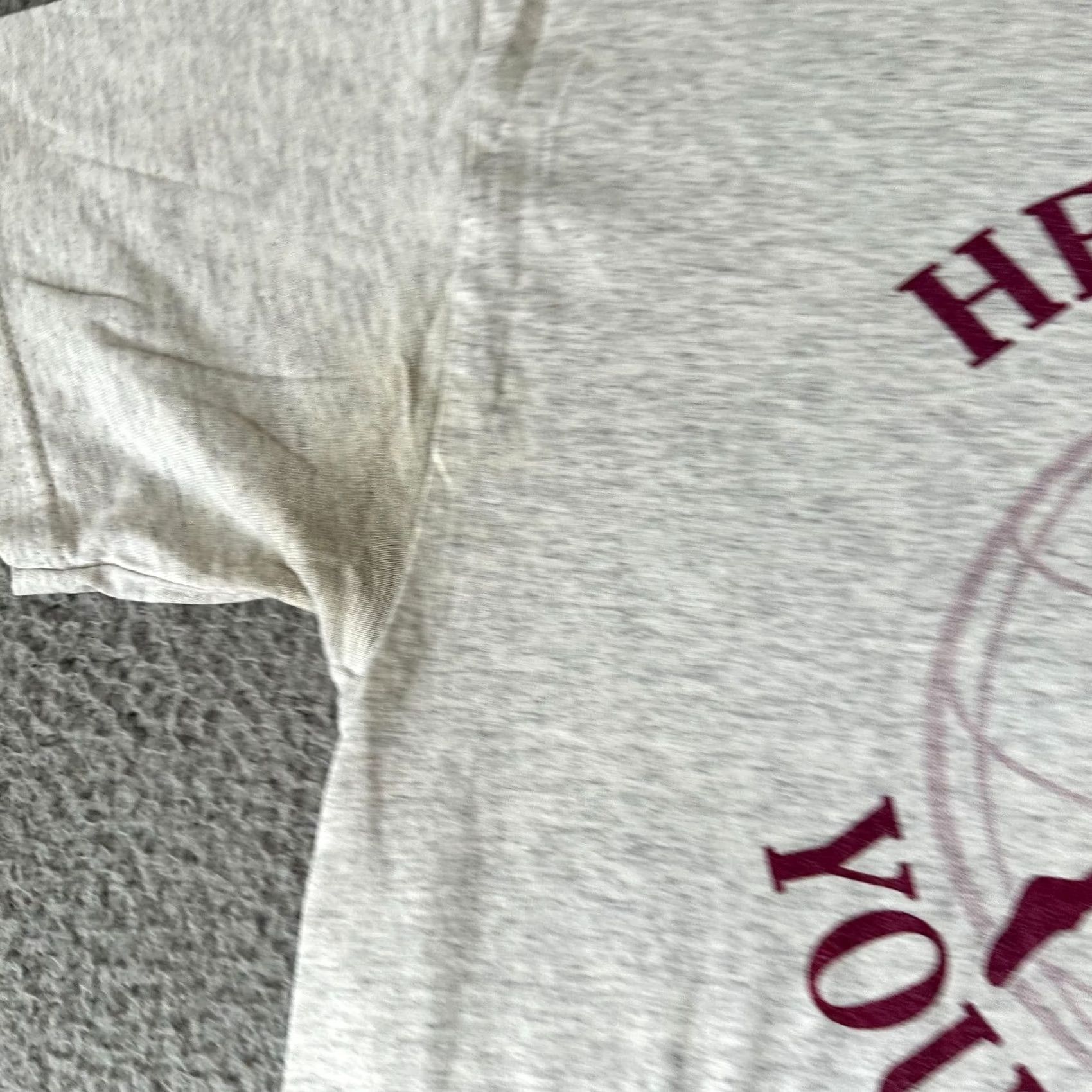 Hanes VINTAGE Hanes Track & Field Shirt Mens M Gray 90s Iowa Short Sleeve Crew Neck 80s 90s Classic School Football Mens Size US M / EU 48-50 / 2 - 5 Thumbnail