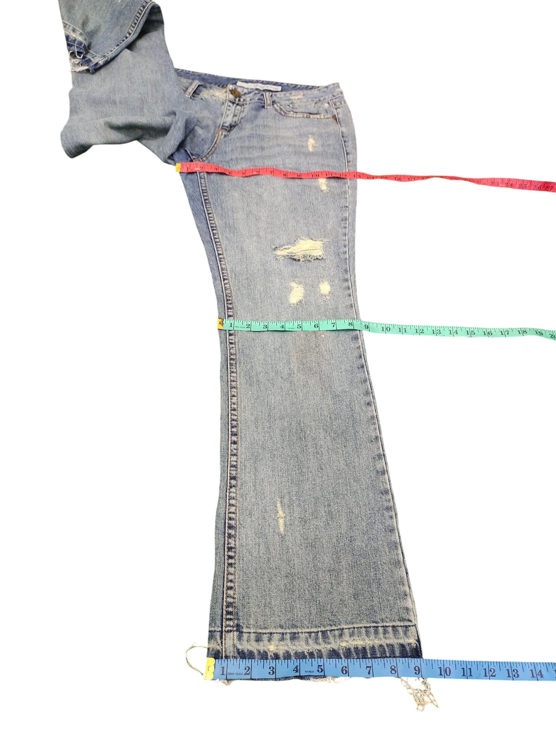 DKNY Vintage Dkny Jeans Clawmark Distress Faded Denim Size US 34 / EU 50 - 9 Thumbnail