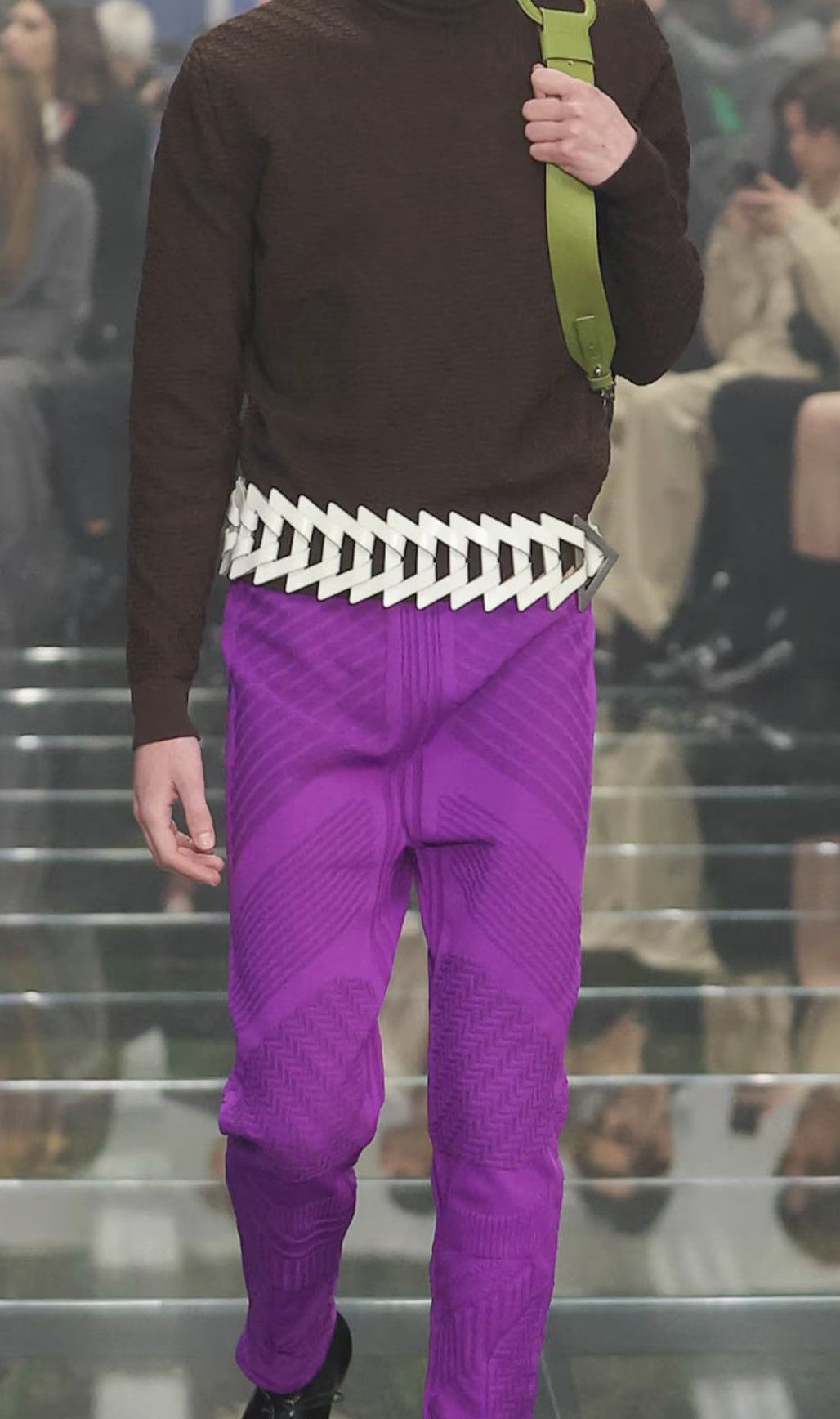 Prada Fw24 green triangle leather belt Size 30 - 1 Thumbnail