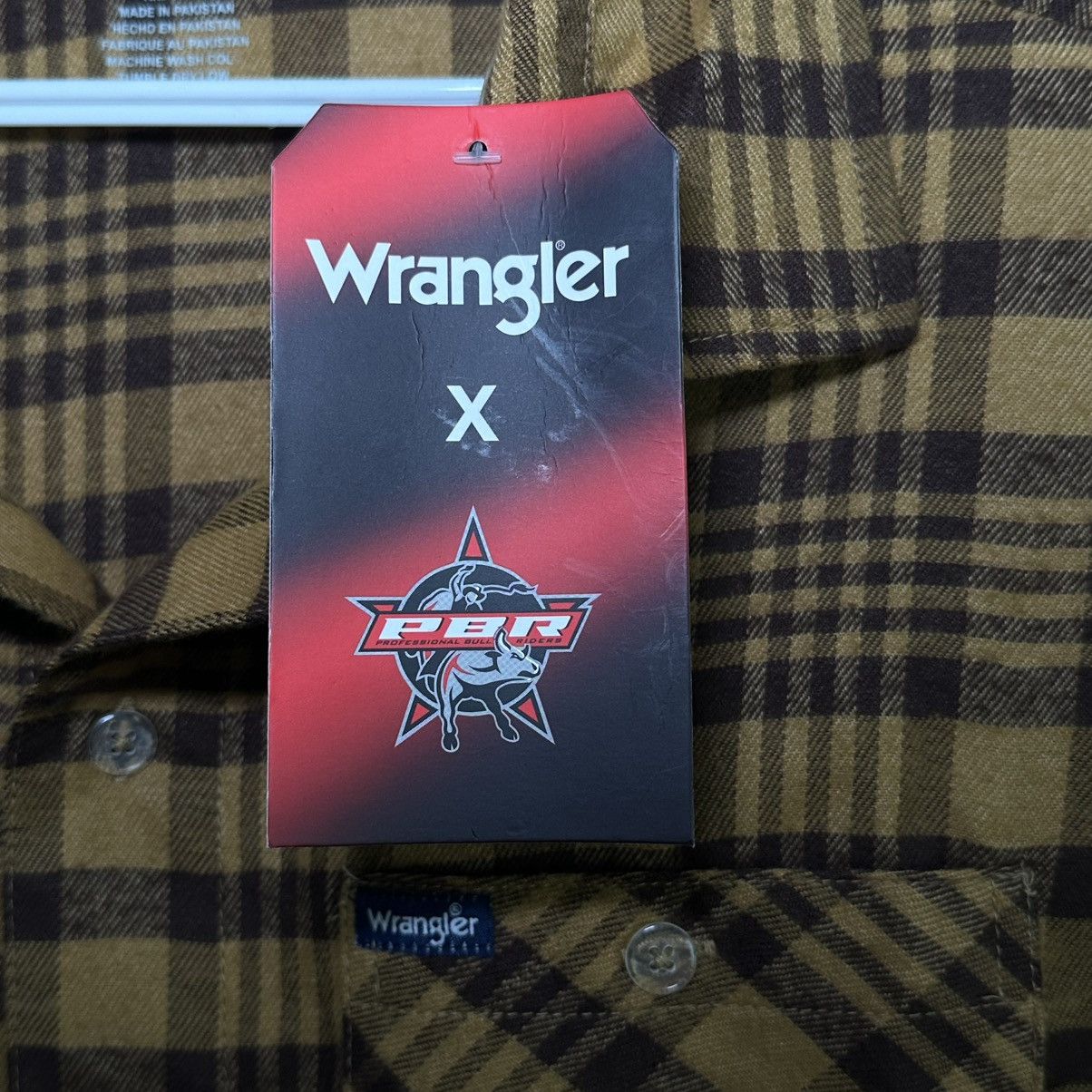 Wrangler Wrangler PBR Brown Plaid Western Button Down Shirt Men’s 2XL Size US XXL / EU 58 / 5 - 4 Thumbnail