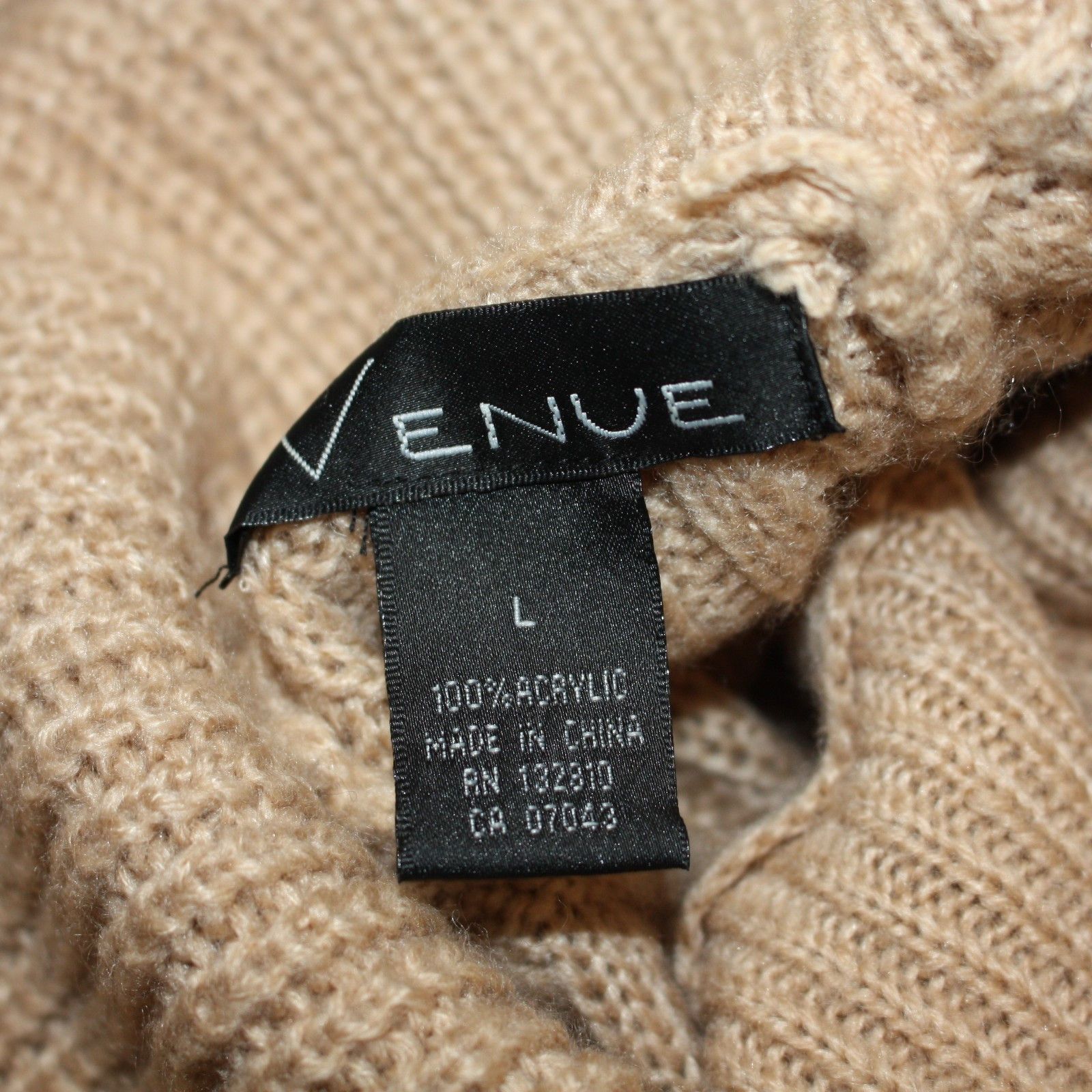 Other Venue Short Sleeve Knit Cowl Neck Sweater Top in Tan Color Size L / US 10 / IT 46 - 7 Thumbnail