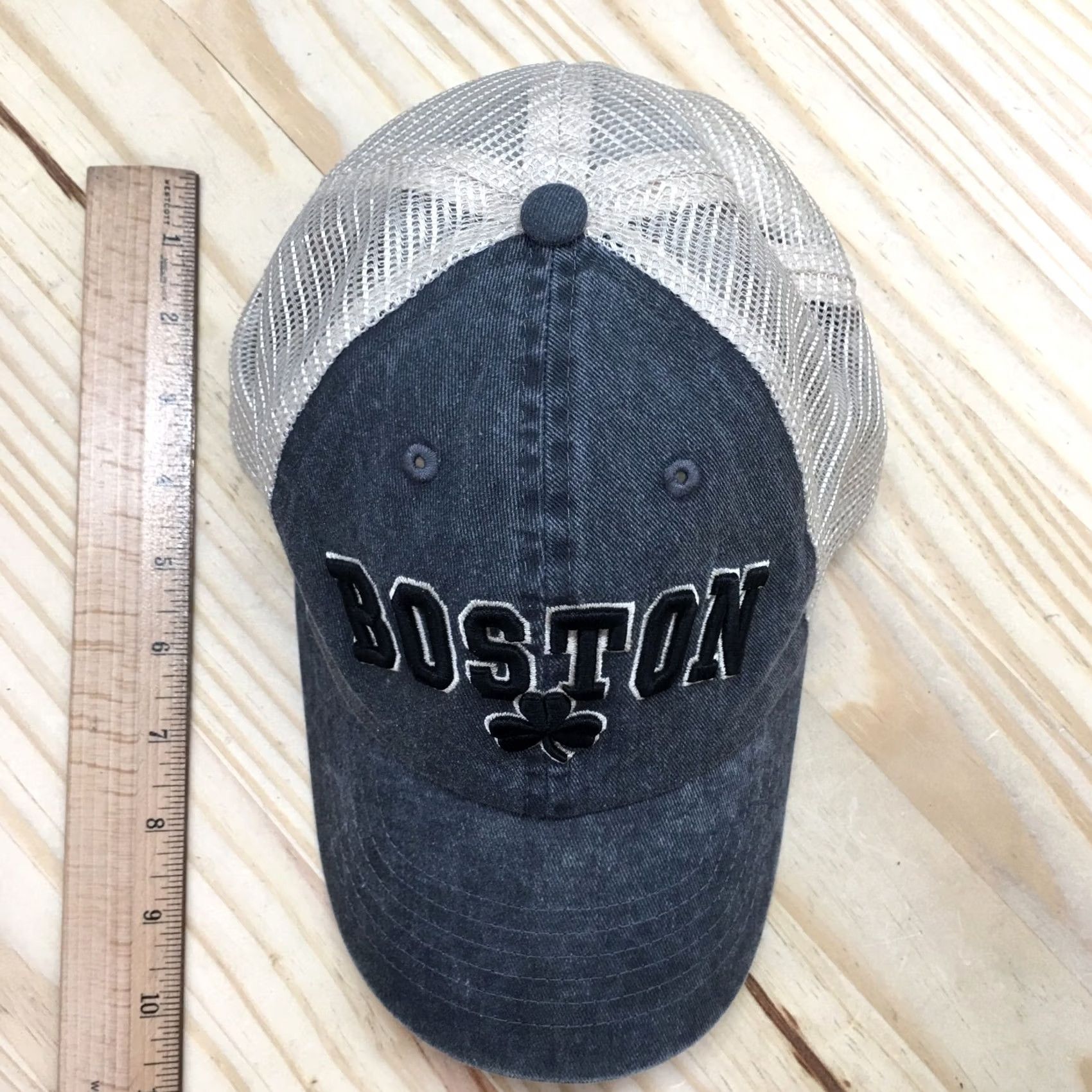 Vintage Bay State Apparel Trucker Hat Mens Gray OS Adjustable Embroidered Logo Boston Size ONE SIZE - 4 Thumbnail