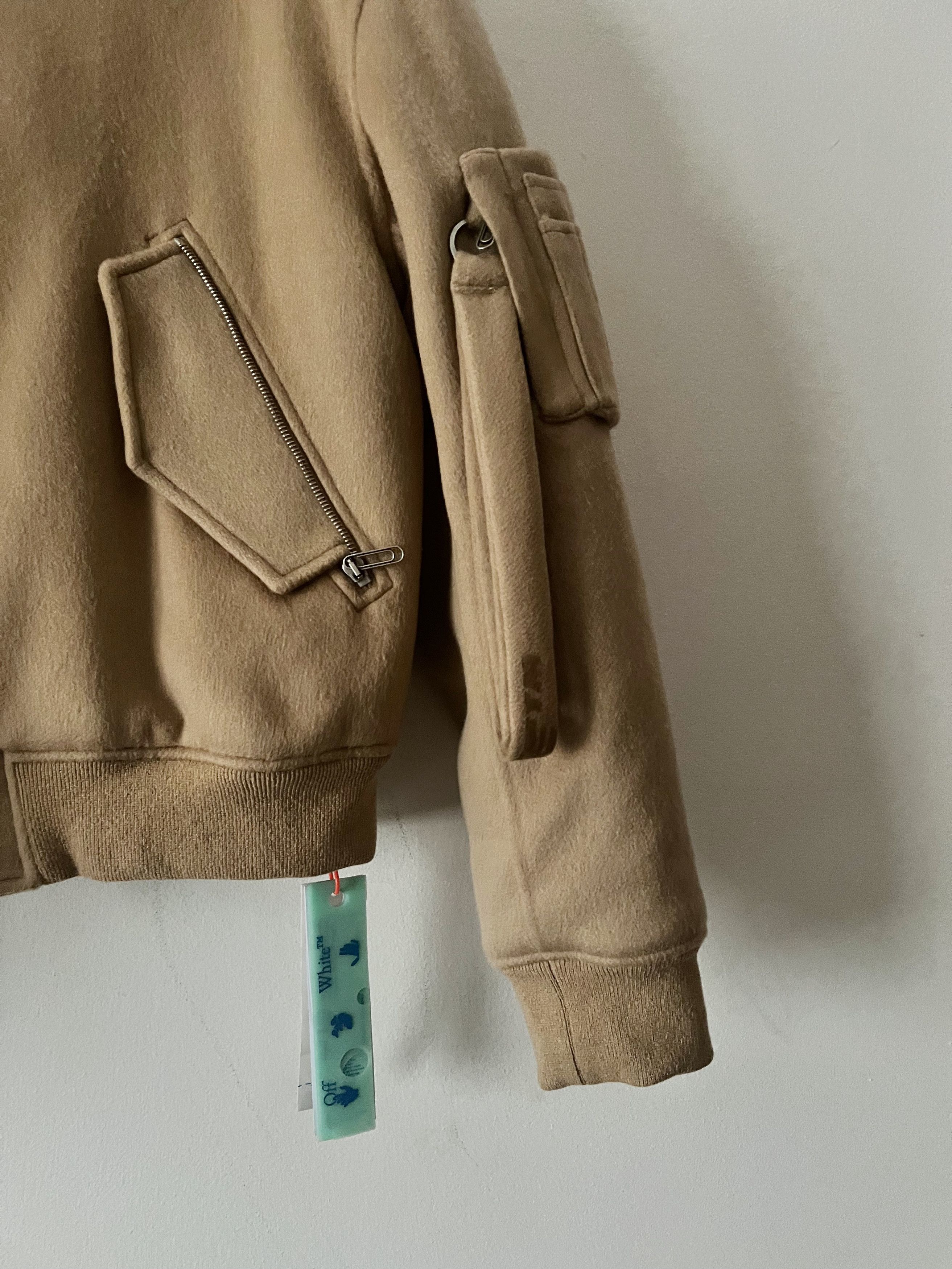 Off-White Retail $4000 Cashmere Bomber Sz. 50 EU. Camel Size US M / EU 48-50 / 2 - 8 Thumbnail