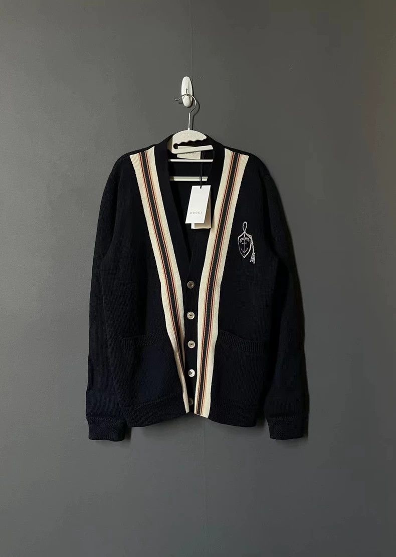 Gucci Gucci Anchor badge cardigan sweater 2501-Nextarrow Size US M / EU 48-50 / 2 - 1 Thumbnail