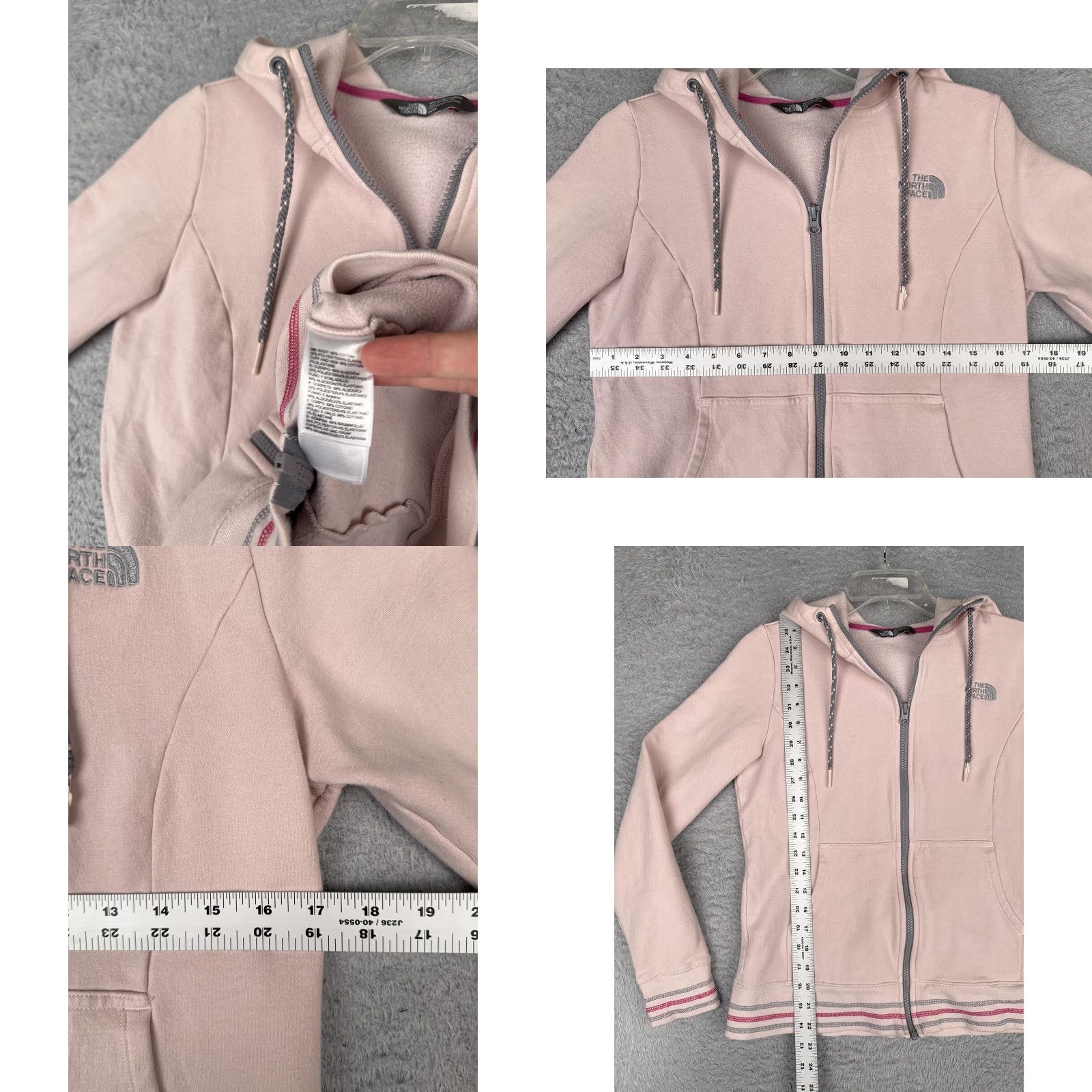 The North Face The North Face Jacket Womens M pink Jersey Hooded Full Zip Striped Outdoor Size M / US 6-8 / IT 42-44 - 8 Thumbnail