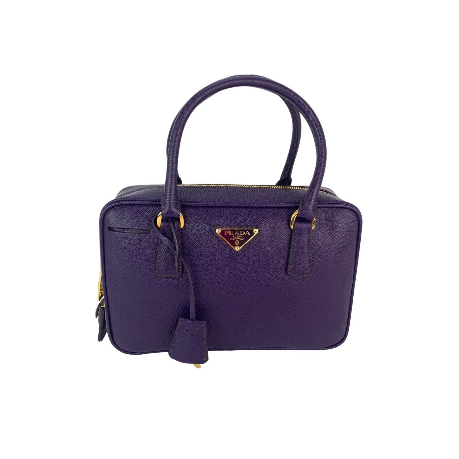 Prada Prada Saffiano Leather Lux Small Top Handle Viola Purple Ha Size ONE SIZE - 1 Thumbnail