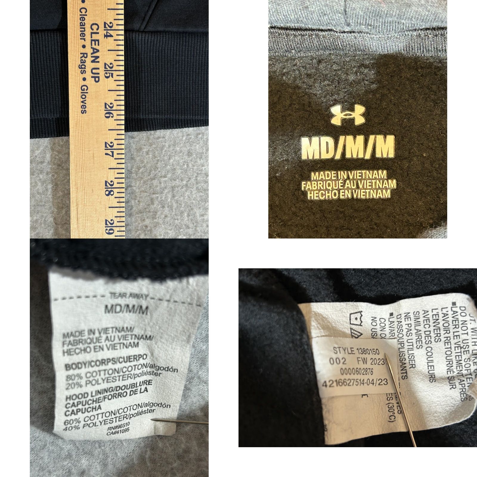 Under Armour Under Armour Hoodie Mens Medium Black Freedom Flag Pullover Fleece Sweatshirt UA Size US M / EU 48-50 / 2 - 8 Thumbnail