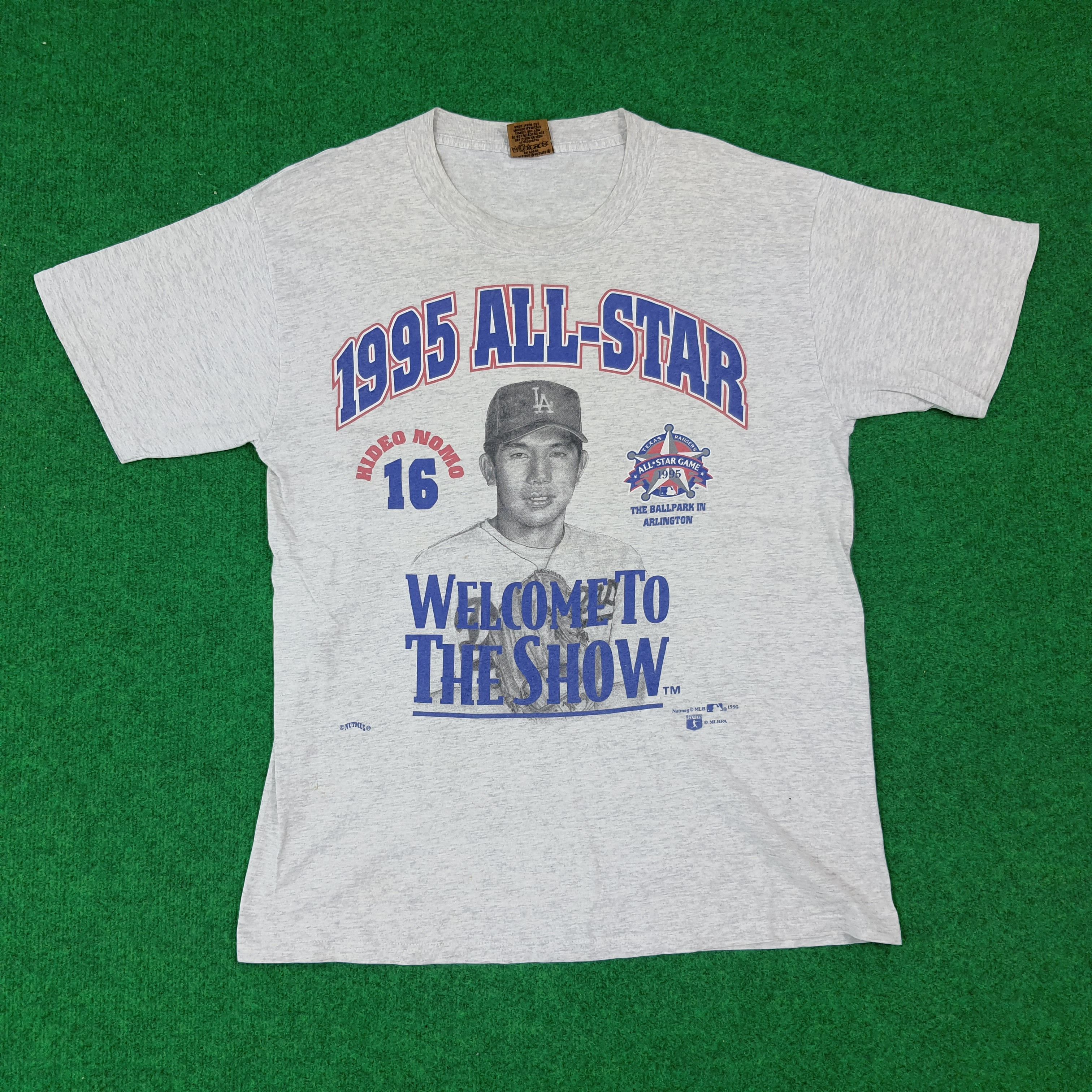 Nutmeg Vintage Nutmeg 90s MLB Hideo Nomo LA Dodgers Tshirt C276N6 Size US L / EU 52-54 / 3 - 1 Thumbnail