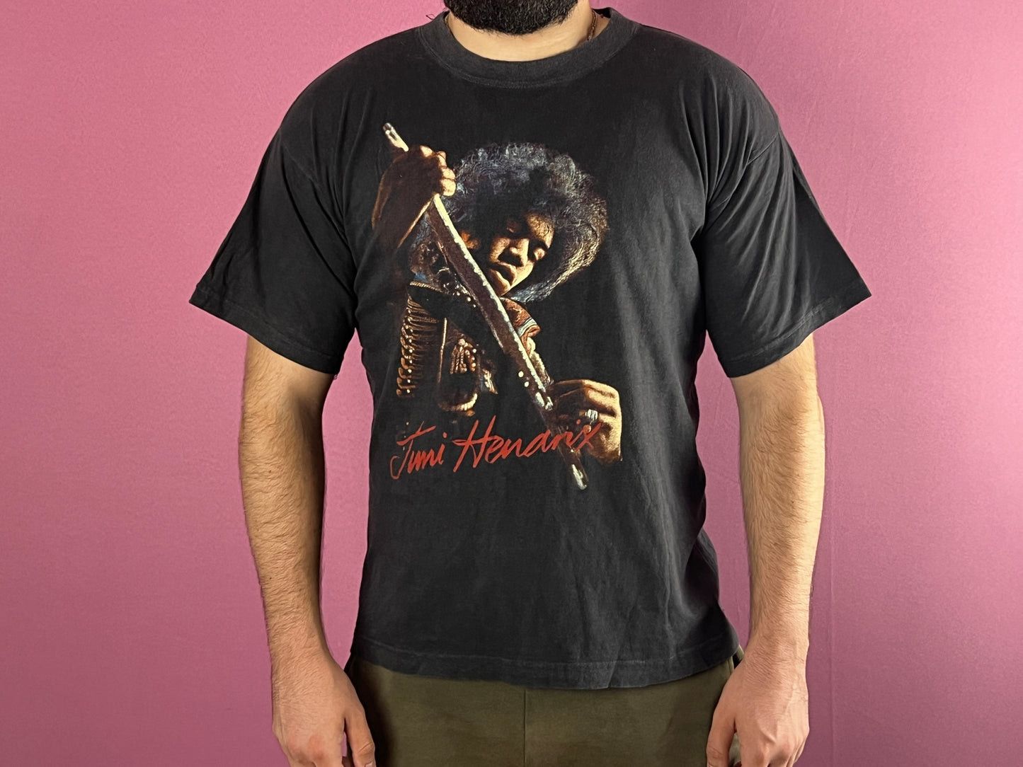 Jimi Hendrix × Vintage 90s Jimi Hendrix Vintage Men's Rock & Roll Graphic T-Shirt Size US XL / EU 56 / 4 - 3 Thumbnail