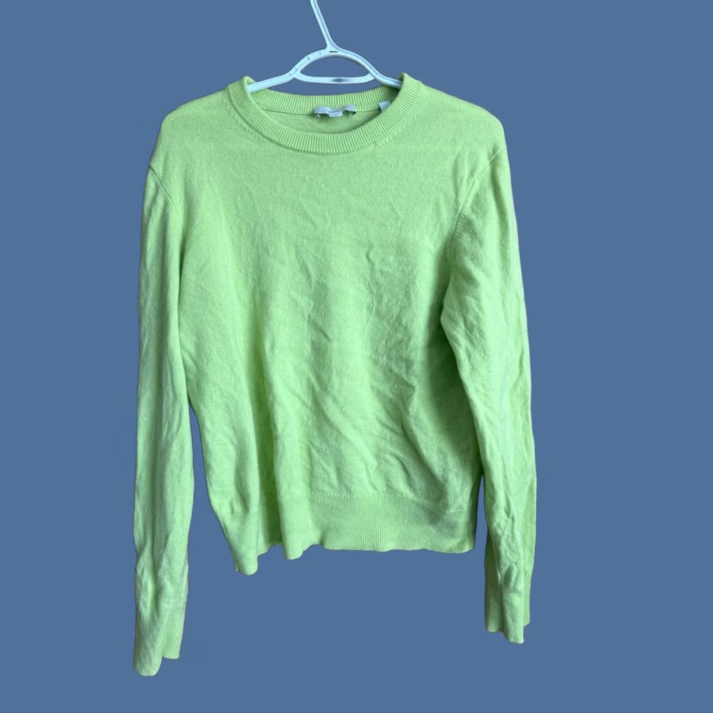 Vince Vince Sweater Green Cashmere Wool Blend Womens Large Luxury Knit Pullover Size L / US 10 / IT 46 - 1 Thumbnail