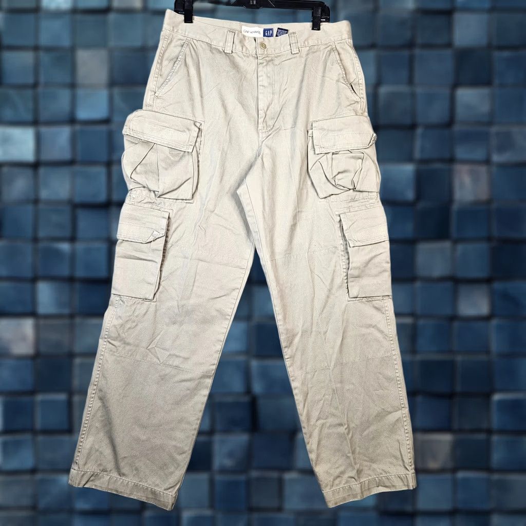Gap GAP KHAKIS Pants Cargo Wide-Leg Size W35 L31 Beige Regular Mens Vintage No Size US 35 - 1 Thumbnail