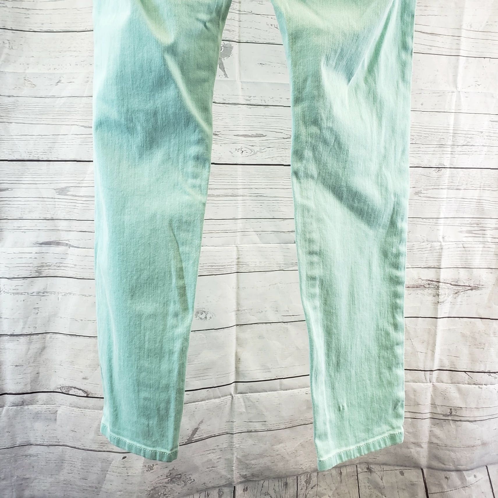 Vintage CAbi 322 Womens Thin Mint Skinny Jeans Sz 4 Green Mid Rise Cotton Blend Size 27" / US 4 / IT 40 - 5 Thumbnail