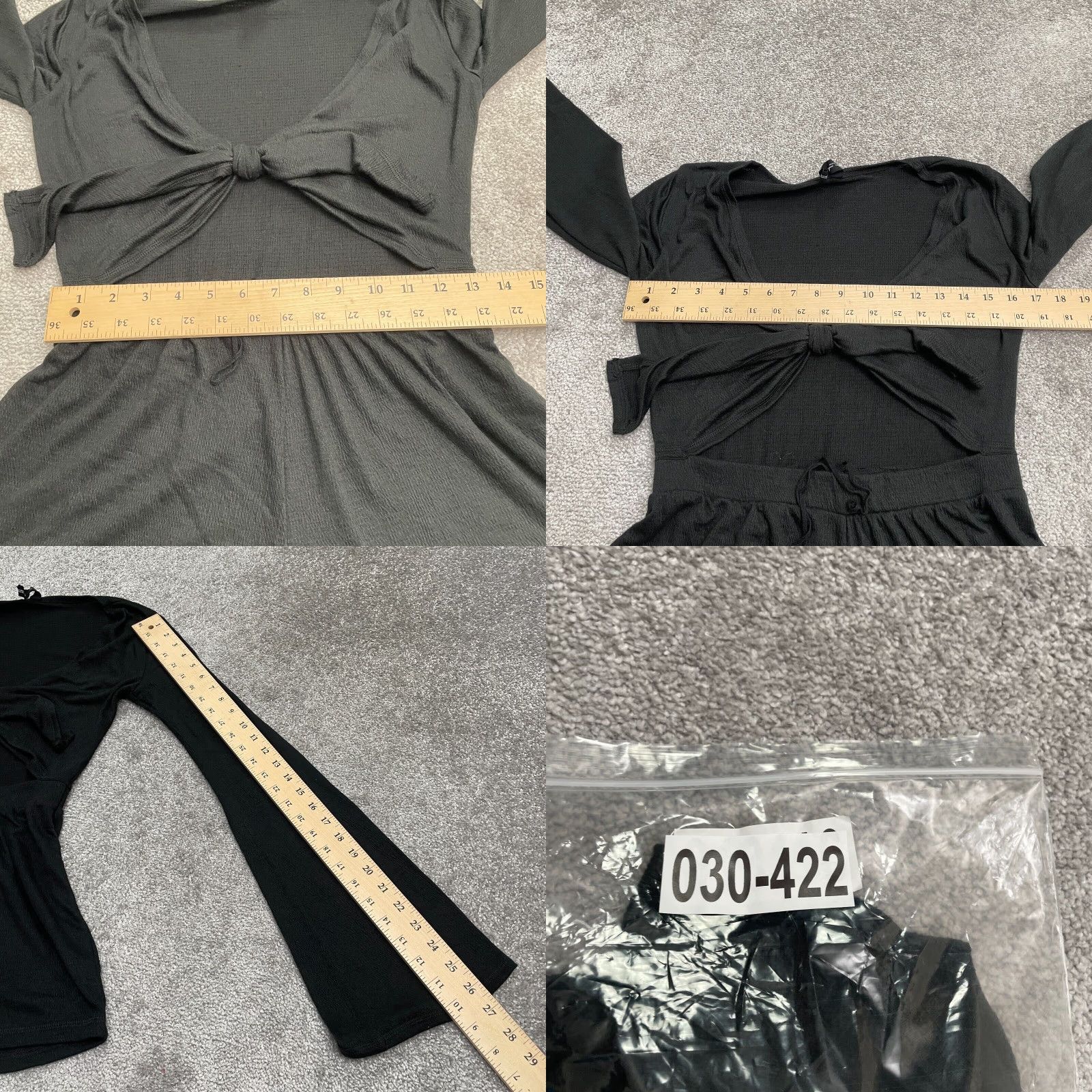 Urban Outfitters Out From Under Urban Outfitters Romper Womens Small Black Tie Front Bell Sleeve Size 28" / US 6 / IT 42 - 8 Thumbnail