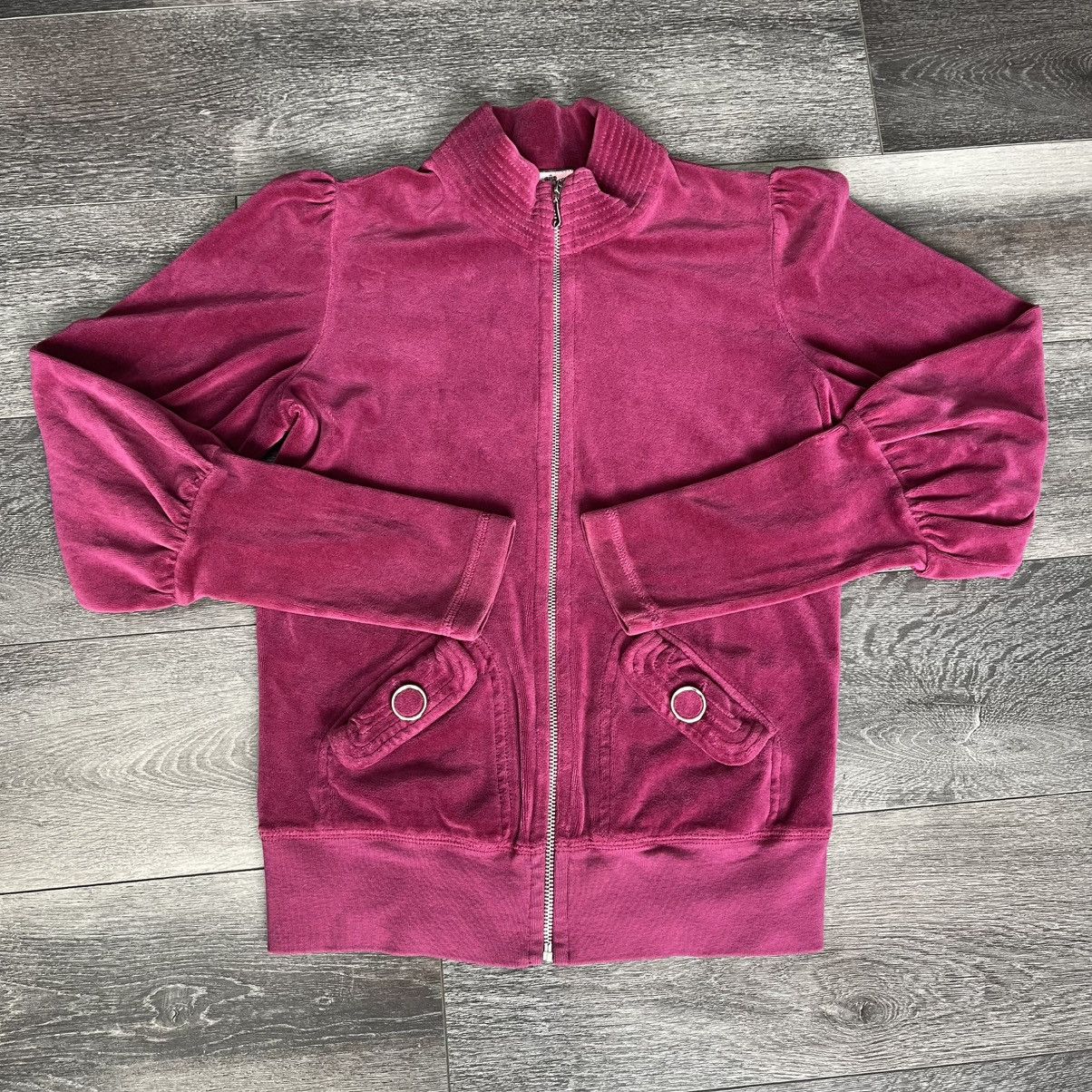 Juicy Couture × Juicy Couture Jeans × Vintage Vintage 2000s Juicy Couture Puff Sleeve Velour Track Jacket Size M / US 6-8 / IT 42-44 - 1 Thumbnail