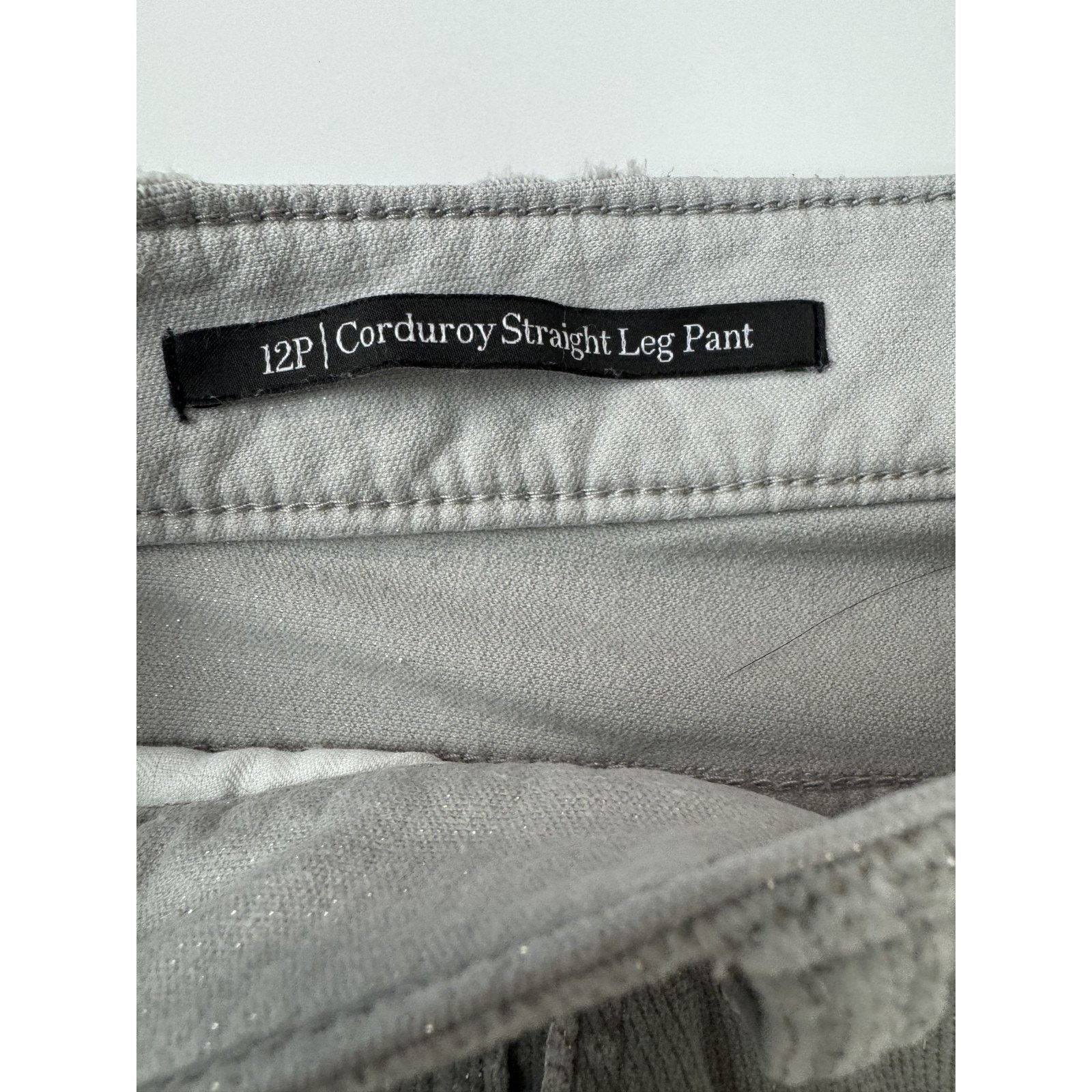 Other Talbots Gray Corduroy Straight Leg Pant Subtle Shimmer 12P Size 32" / US 10 / IT 46 - 7 Thumbnail