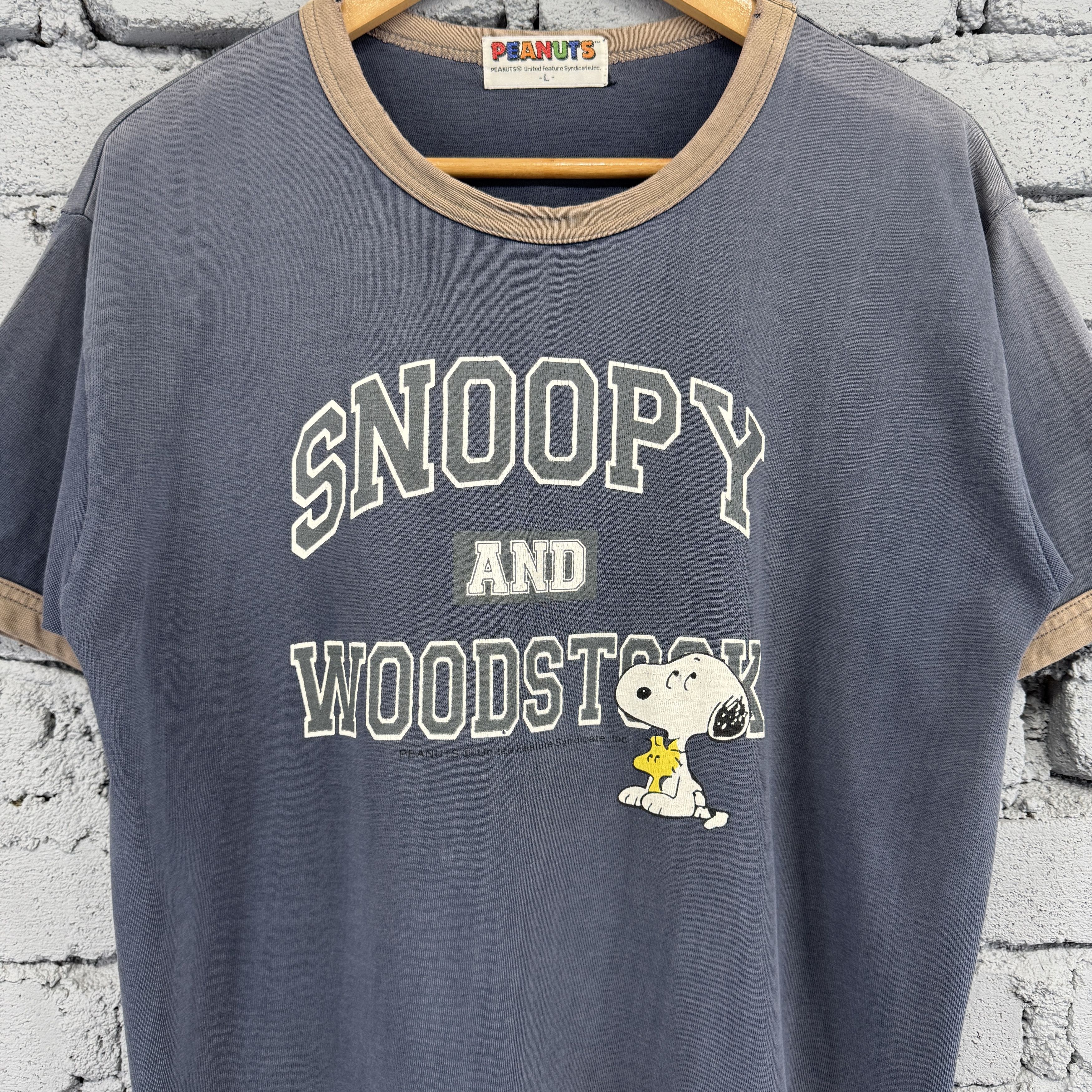 Vintage Vintage Peanuts Snoopy and Woodstock Graphic Ringer Tshirt Size US L / EU 52-54 / 3 - 3 Thumbnail