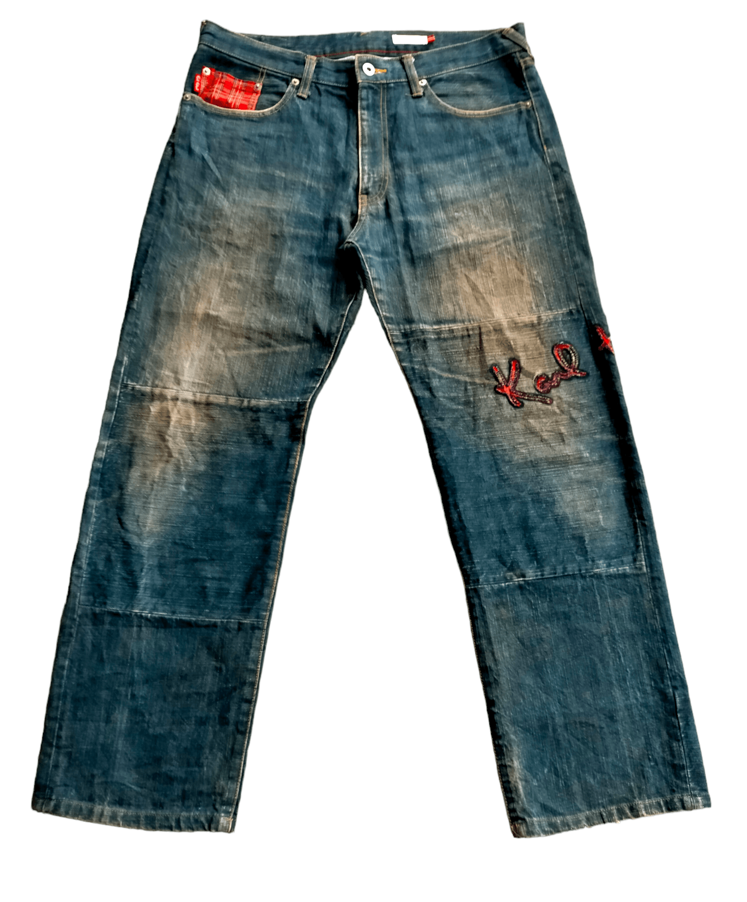 image of Karl Helmut Hagi Patchwork Jeans in Blue, Men's (Size 34)
