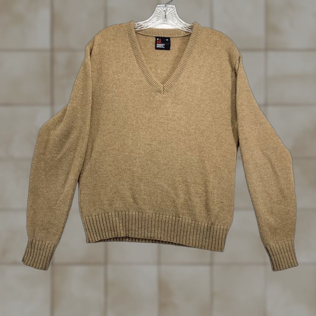Vintage VINTAGE Robert Bruce Wool Blend Sweater Medium V-Neck Pullover Brown Casual Mens Size US M / EU 48-50 / 2 - 1 Thumbnail