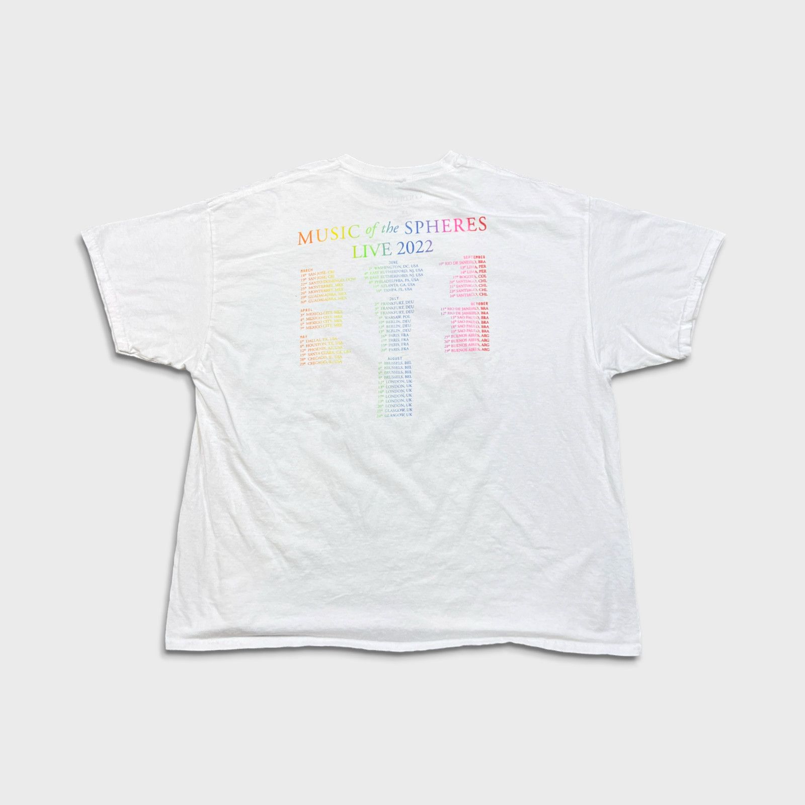 Band Tees × Vintage 2022 Coldplay T Shirt Music of Spheres Rock Band Concert Tee Size US XXL / EU 58 / 5 - 4 Thumbnail