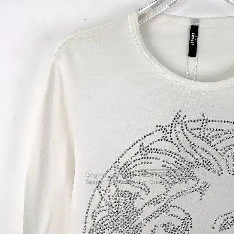 Versace Versace White Cotton Long Sleeve T-Shirt . Size US S / EU 44-46 / 1 - 2 Thumbnail