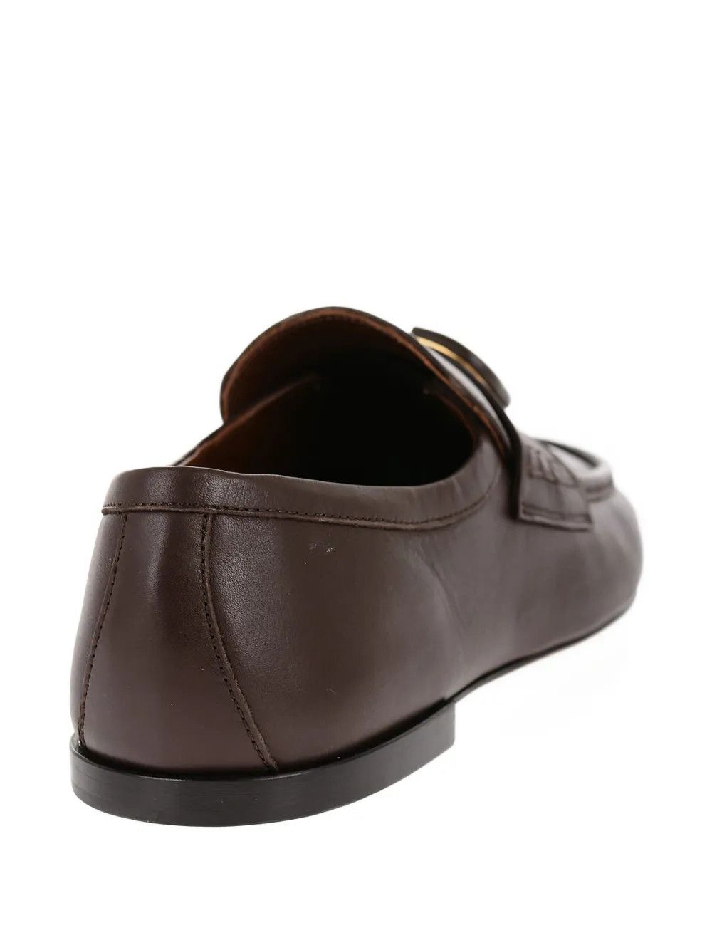 Valentino o1y0525 Logo Leather Loafers in Dark Brown Size US 7 / EU 40 - 3 Thumbnail