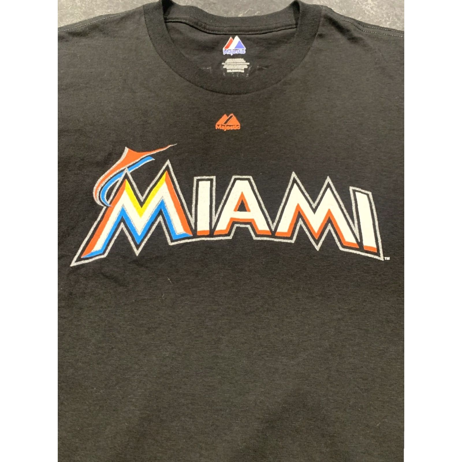 MLB Miami Marlins Majestic 2XL Men Black Baseball T-Shirt Logo Reyes #7 Sports Jersey Size US XXL / EU 58 / 5 - 3 Thumbnail