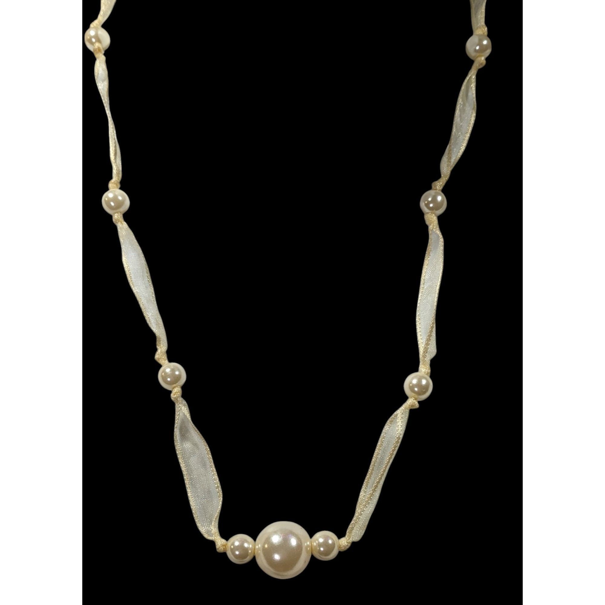 Other Coquette Pearl Ribbon Tie On Station Necklace Size ONE SIZE - 2 Thumbnail