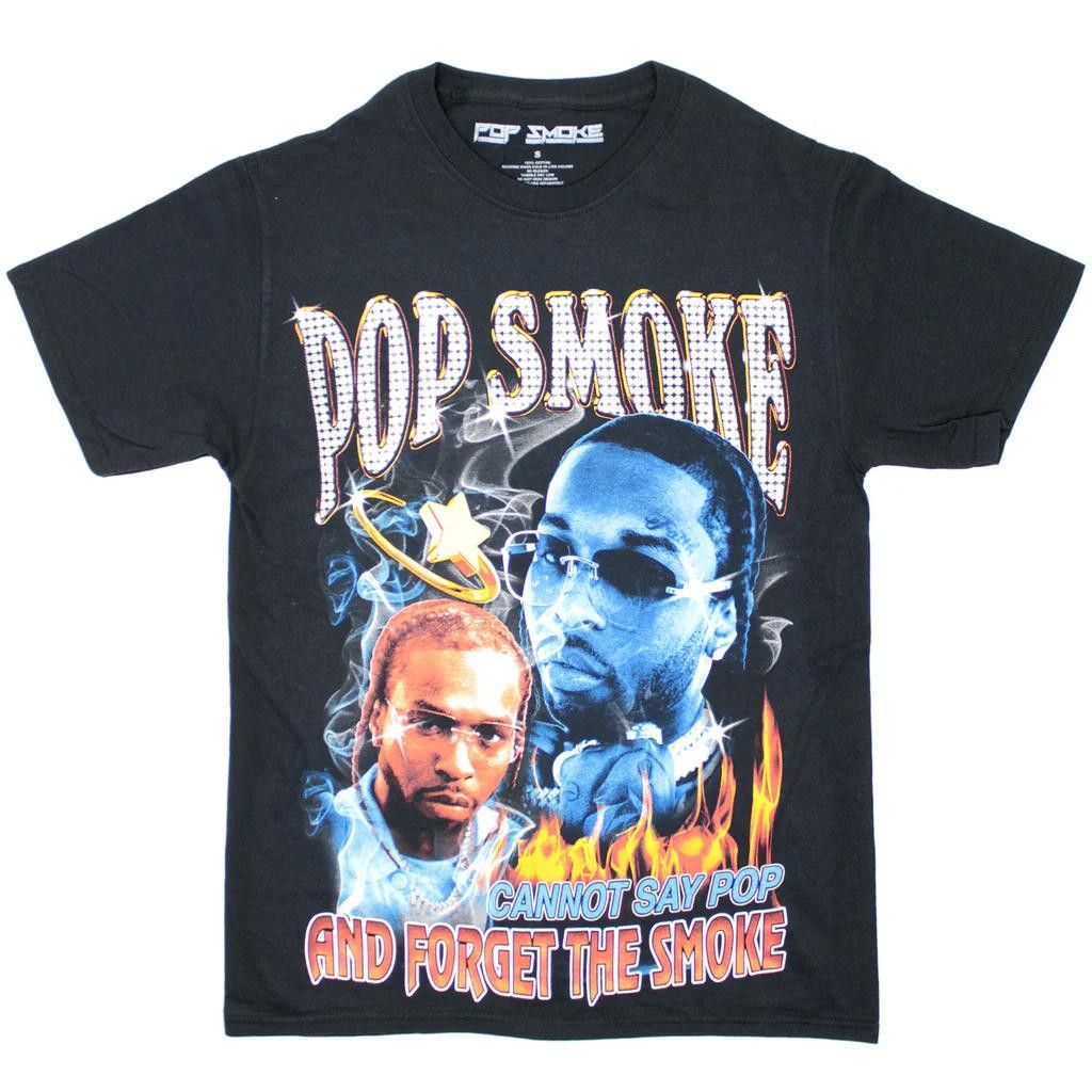 Designer Pop Smoke Shirt Cannot Say Pop And Forget The Smoke T-shirt Size US XXL / EU 58 / 5 - 1 Thumbnail