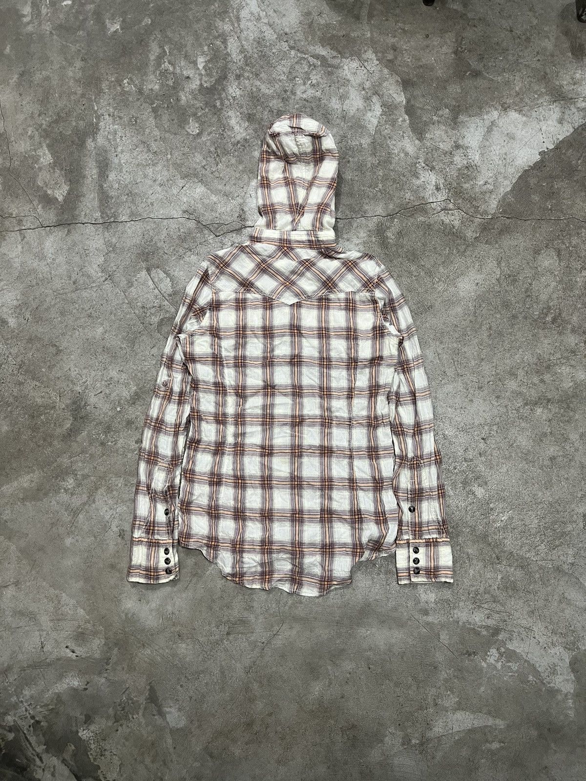 Japanese Brand 2000’s GOA Unfinished Western Hooded Plaid Shirt Size US S / EU 44-46 / 1 - 4 Thumbnail