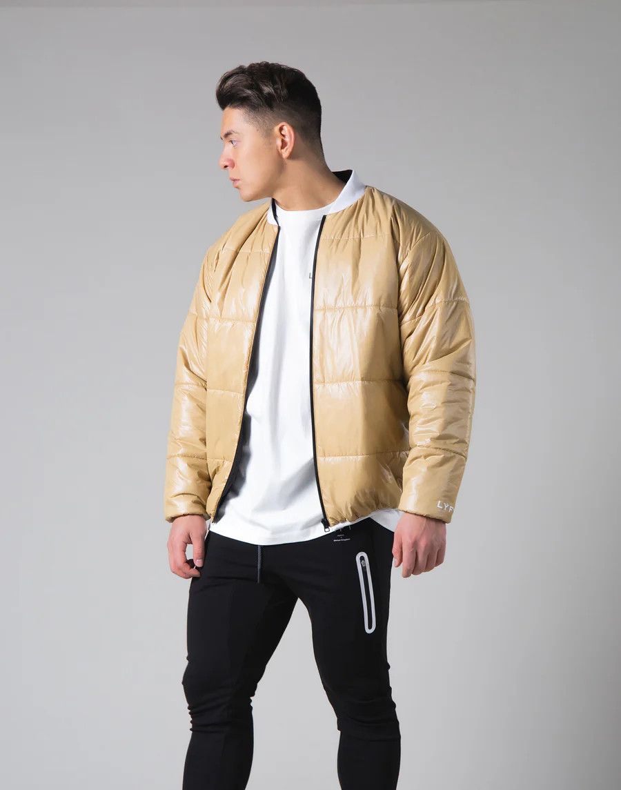 Japanese Brand LYFT Light Weight Warm Nylon Jacket Beige Size US M / EU 48-50 / 2 - 1 Thumbnail