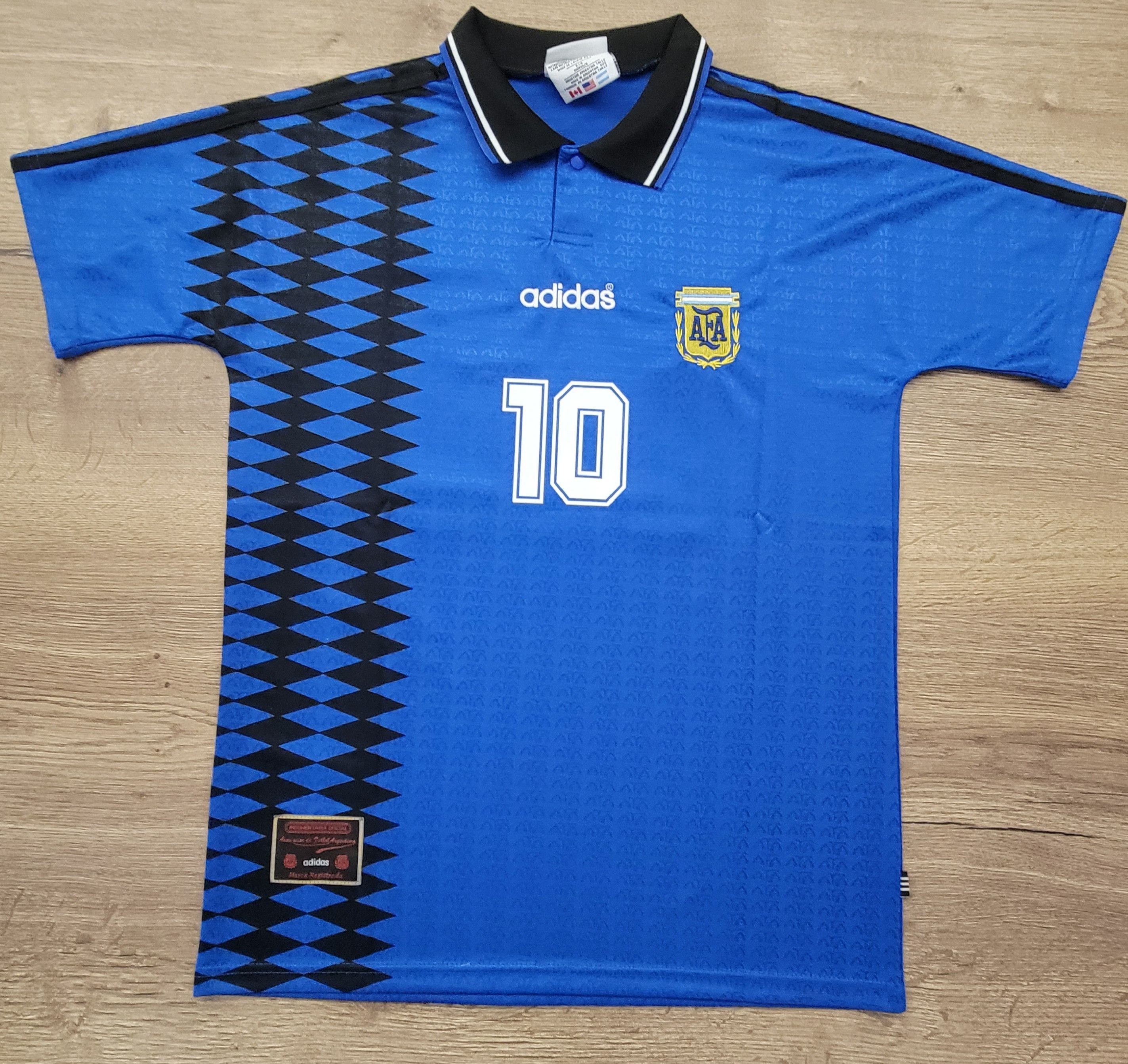 Maradona 10 Argentina 1994 Away Vintage Soccer Jersey trikot