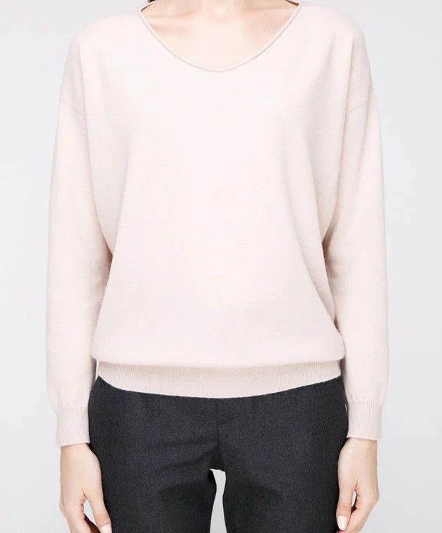 Brunello Cucinelli Brunello Cucinelli Cashmere Sweater V-neck Jumper Pullover Size L / US 10 / IT 46 - 6 Thumbnail