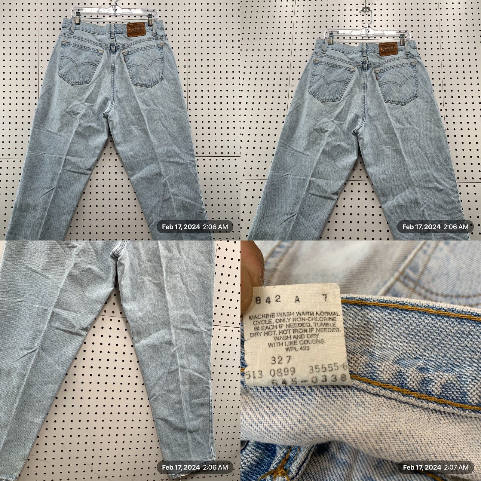 Levi's VINTAGE Levi's 545 Jeans Mens 34x32 Blue Denim Distressed USA 90s Tapered Relaxed Fit Regular Men Size US 34 / EU 50 - 8 Thumbnail