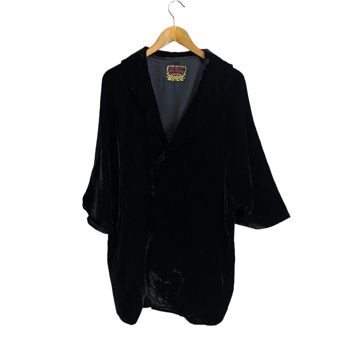 Velvet × Vintage Vintage 60s Black Velvet Collared Kimono Jacket Size XL / US 12-14 / IT 48-50 - 1 Thumbnail