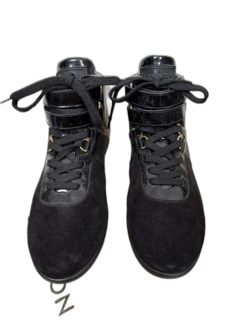 Louis Vuitton Louis Vuitton Black High Top Sneakers Size US 6 / IT 36 - 1 Thumbnail
