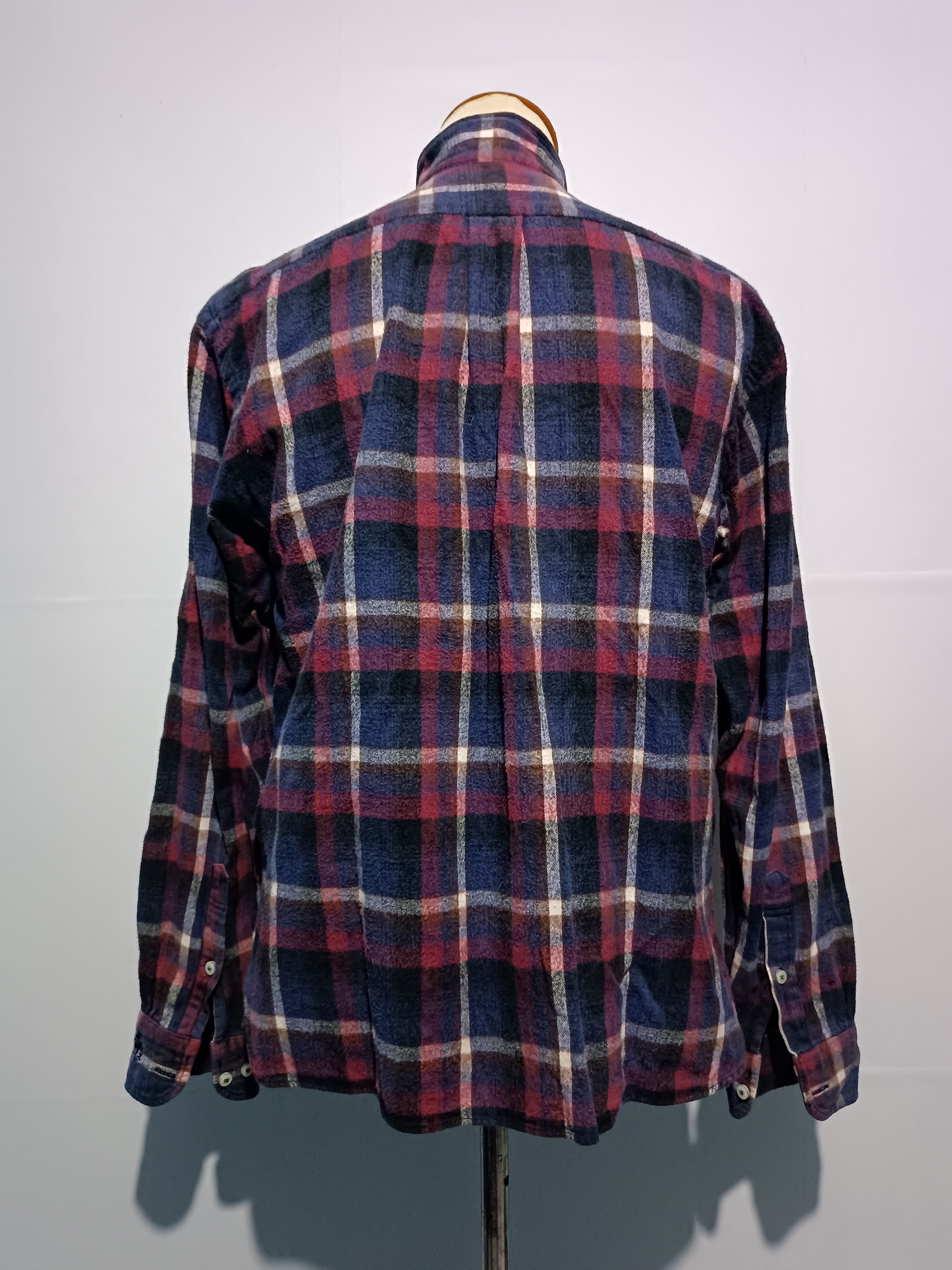 45rpm × Japanese Brand Union Supply Distressed Flannel Plaid Shirt Size US M / EU 48-50 / 2 - 6 Thumbnail