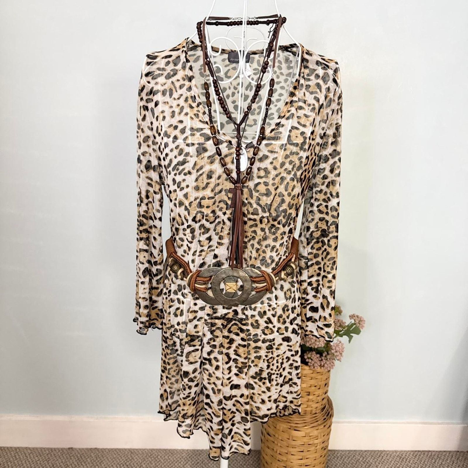 Other Stunning leopard print vintage 90s y2k mesh dress Size M / US 6-8 / IT 42-44 - 2 Thumbnail